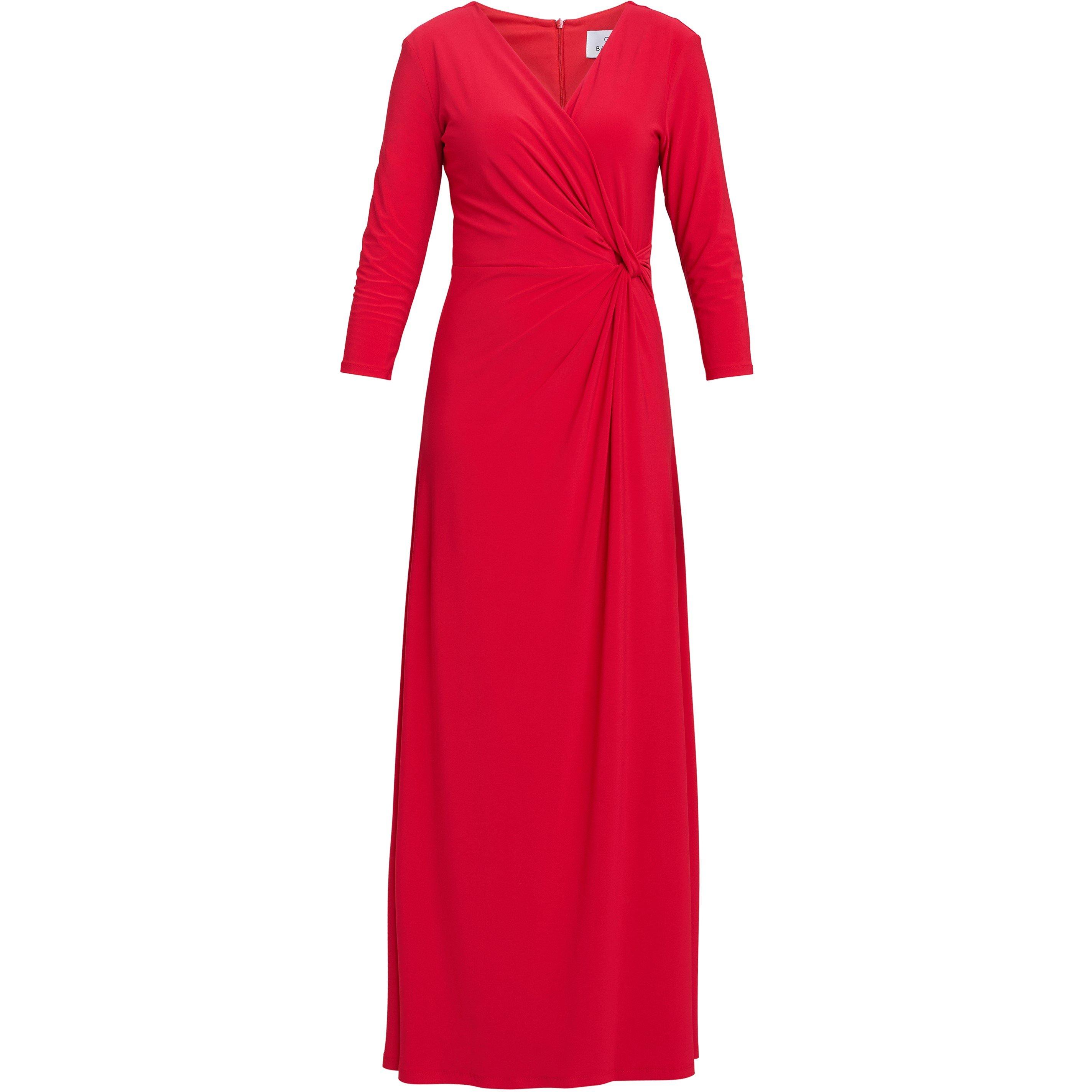 Red - Gina Bacconi - Celine Jersey Wrap Maxi Dress - 4