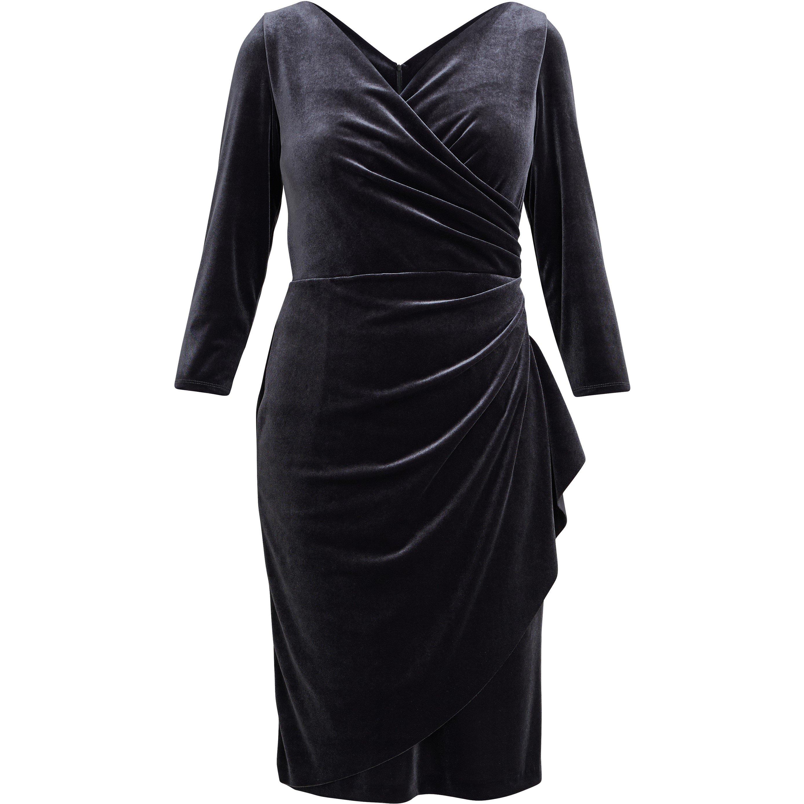 Gina Bacconi Women's Zoe Velvet Wrap Dress - Grey - 20