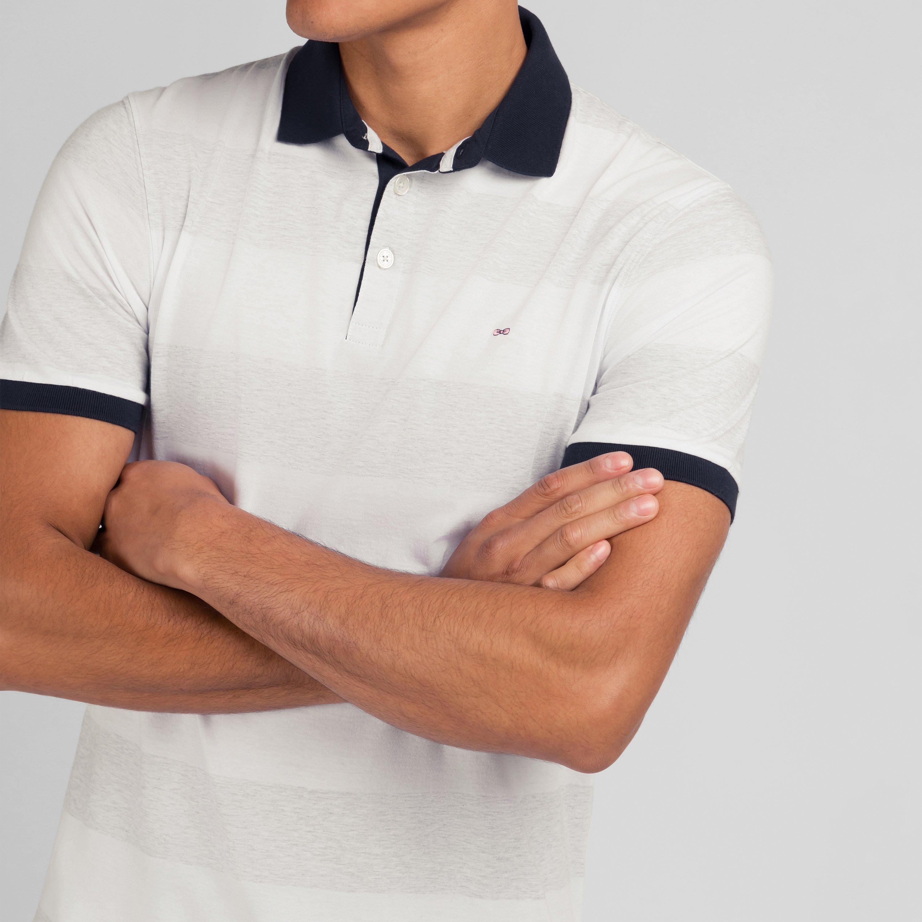 Bc - Eden Park - Beige striped short-sleeved polo shirt - 3