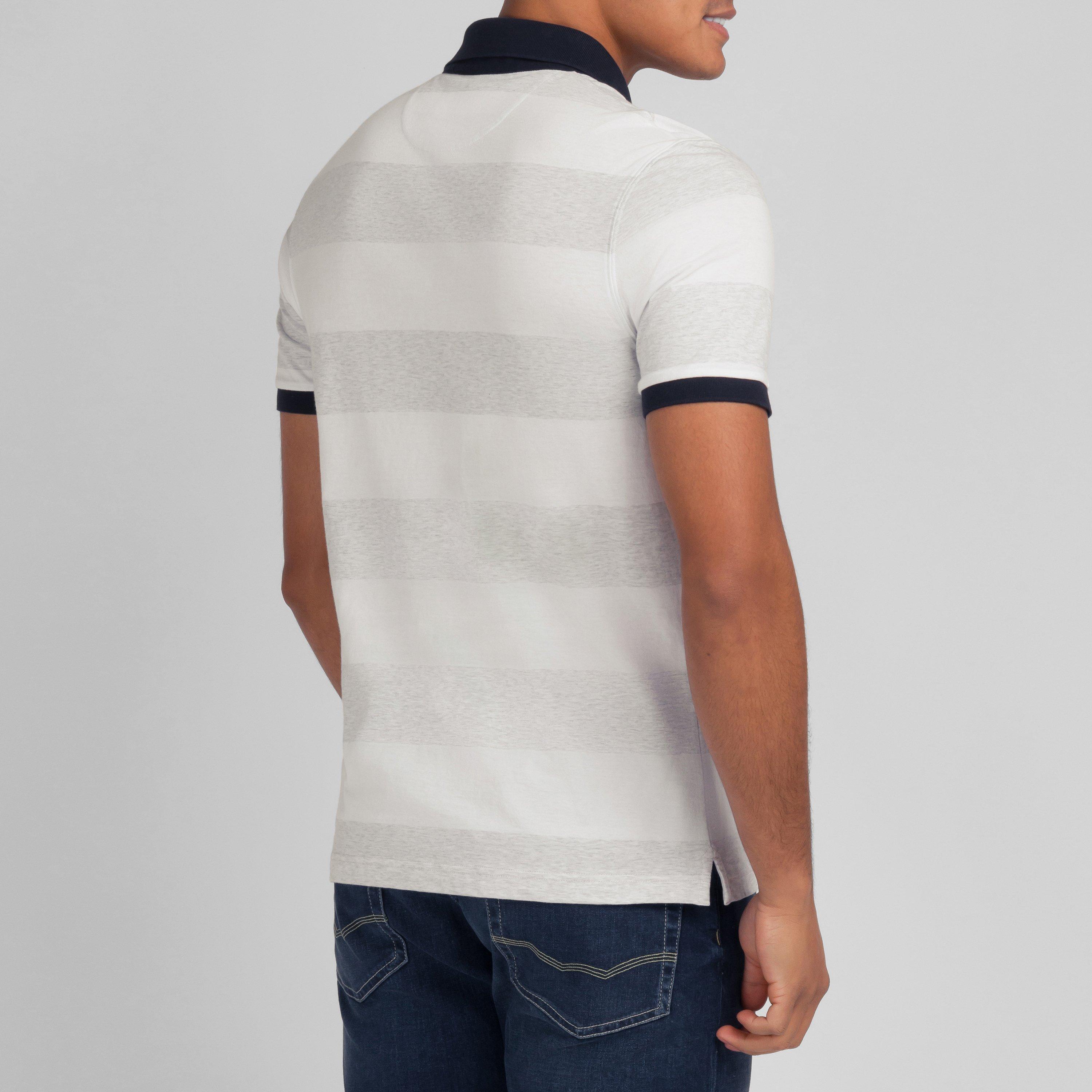 Bc - Eden Park - Beige striped short-sleeved polo shirt - 4