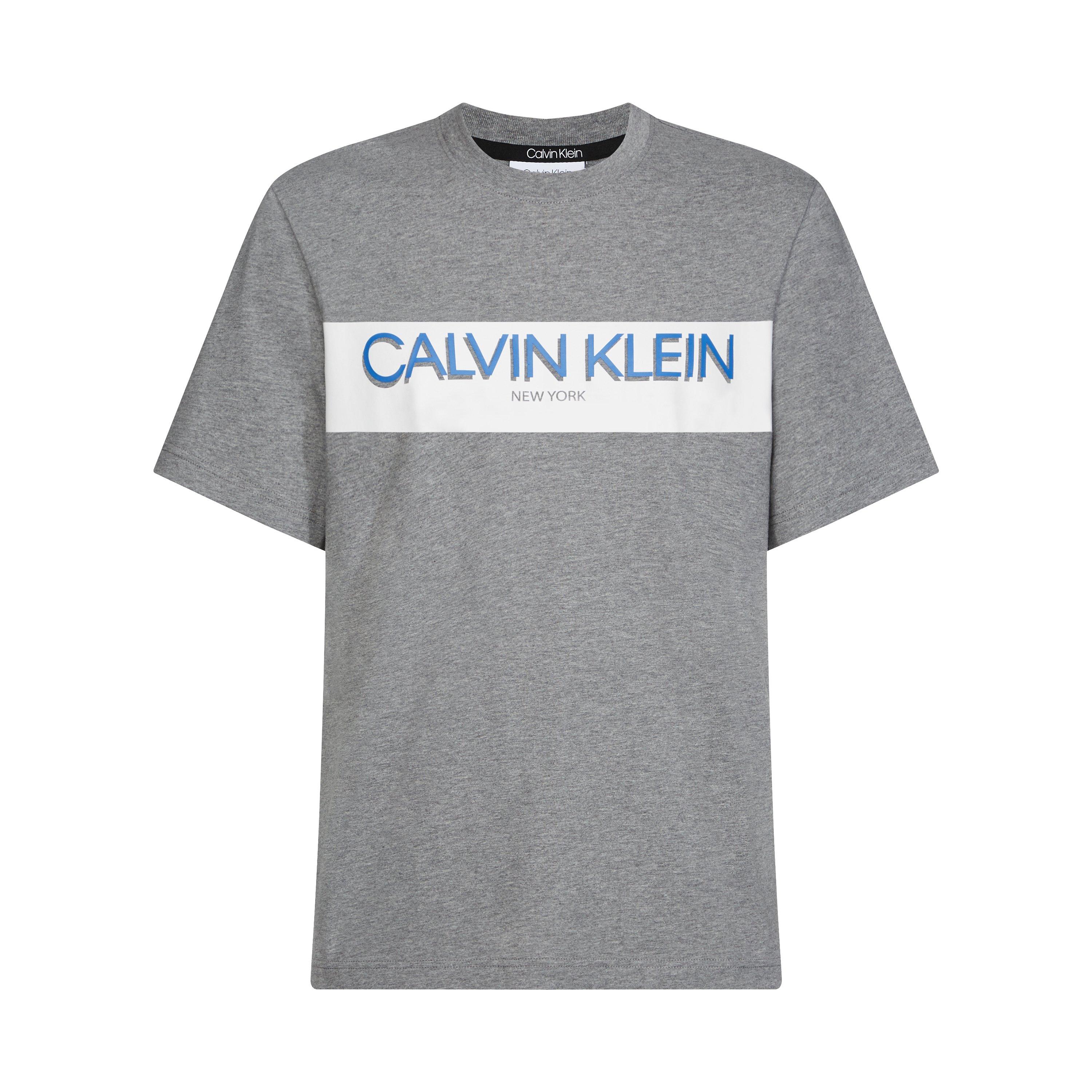 Mid Grey - Calvin Klein - Stripe Logo T-Shirt - 2