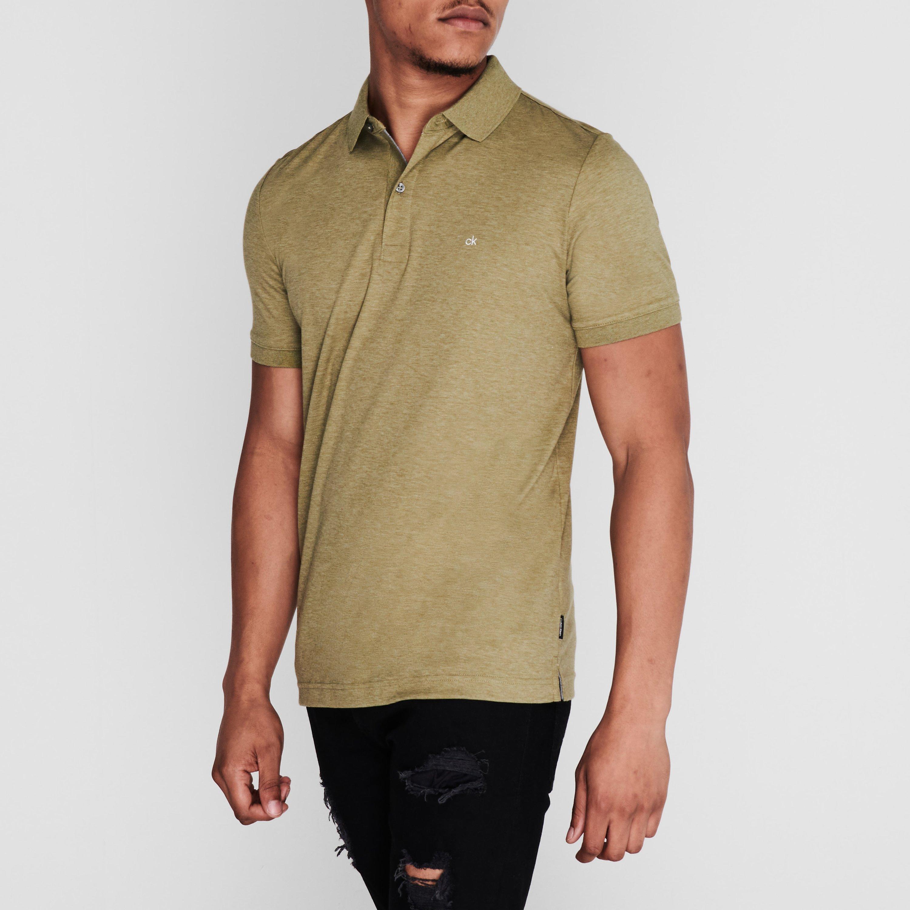 Olive Green - Calvin Klein - Calvin Klein Slim Polo Top - 2