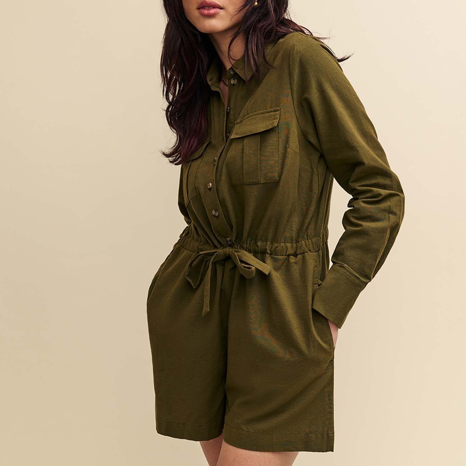 Green - Nobodys Child - Miranda Utility Playsuit - 1