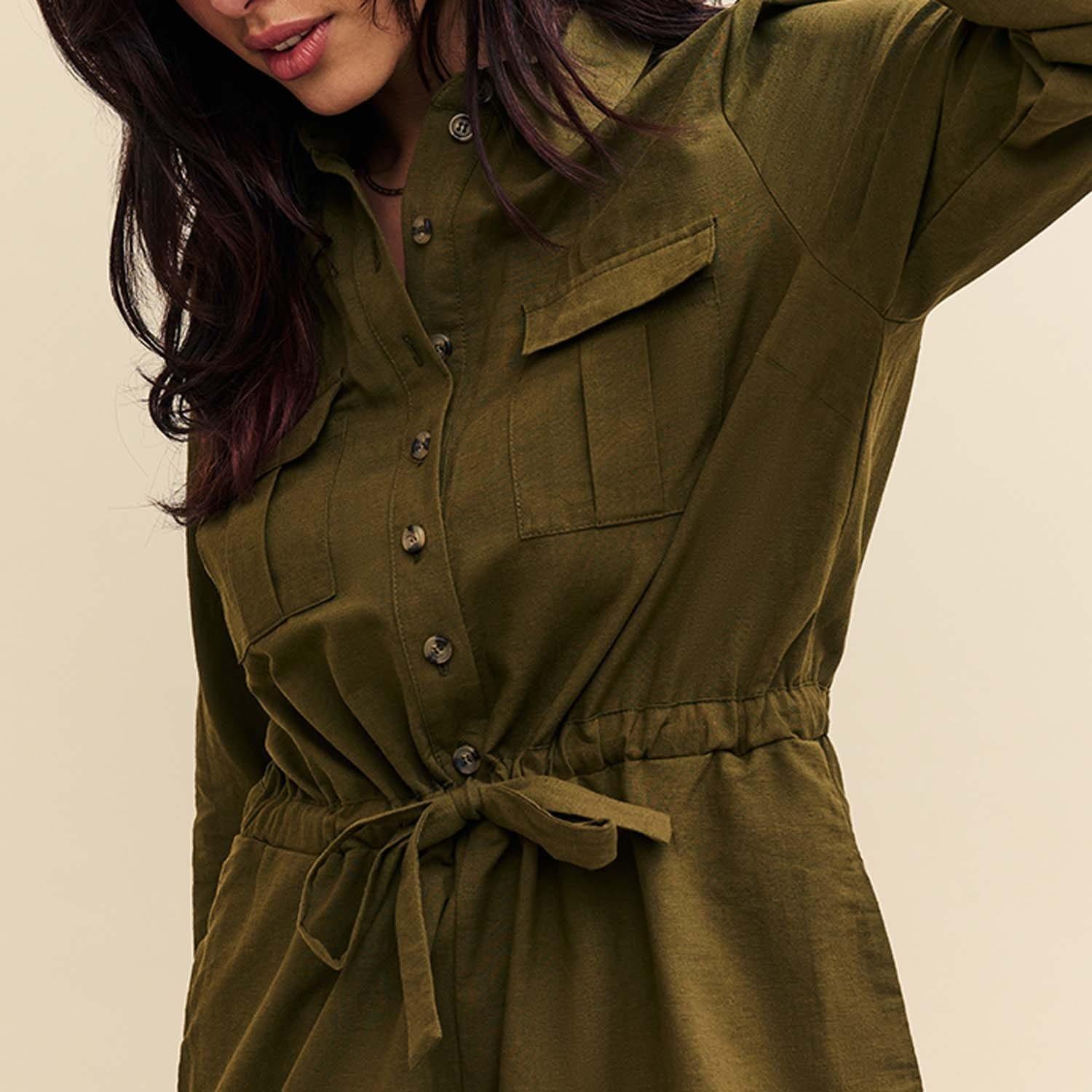 Green - Nobodys Child - Miranda Utility Playsuit - 3