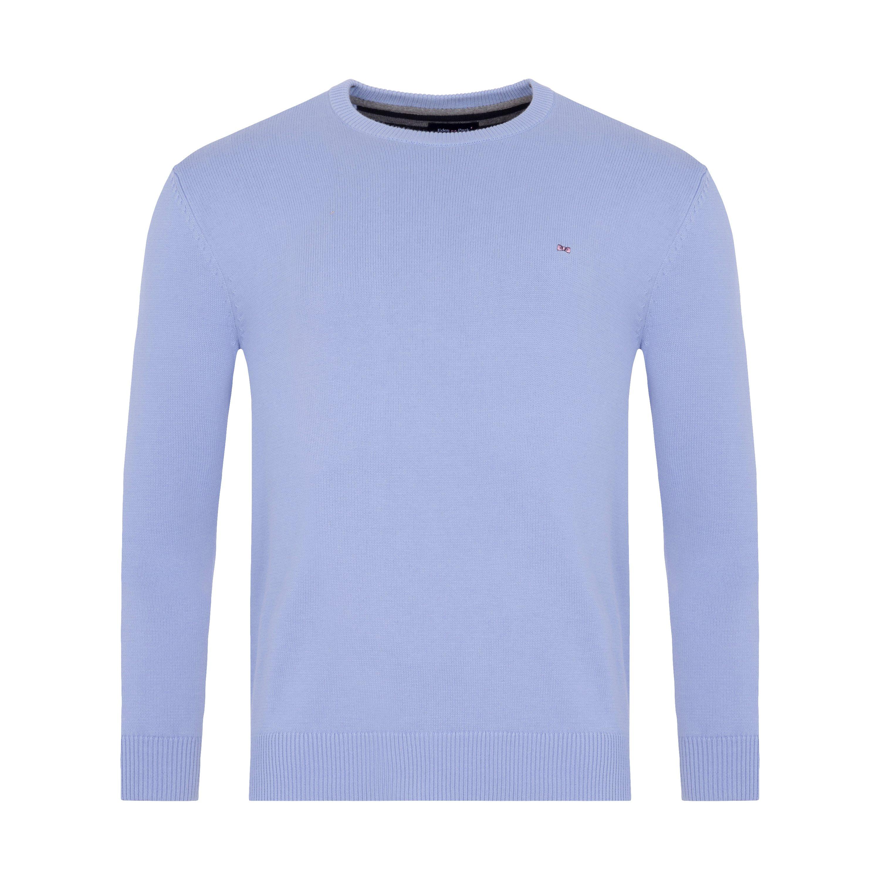 Eden Park Crew Navy Blue Cotton Jumper In Blm3
