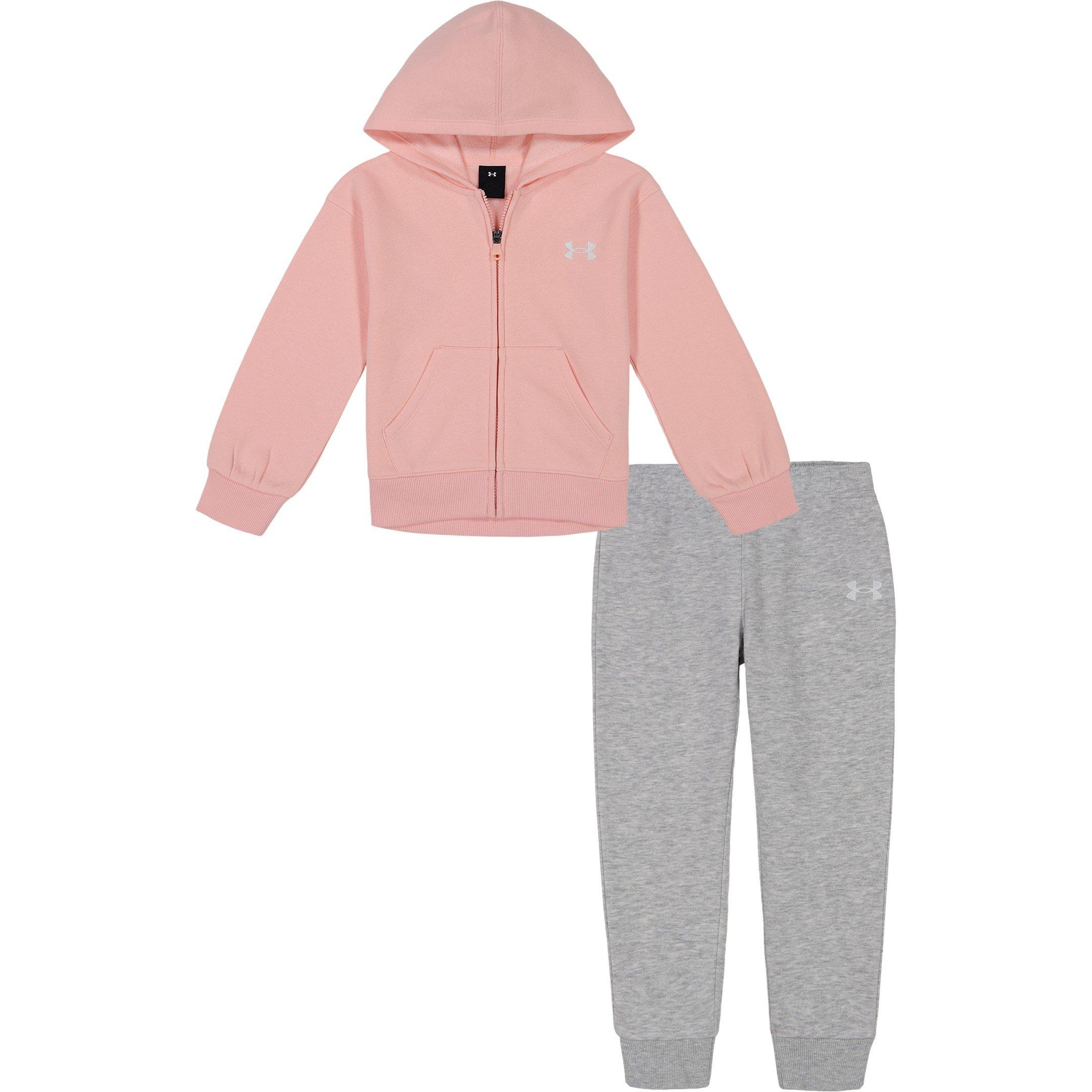 Pink/Grey - Under Armour - Chest Logo Set Baby Girl
