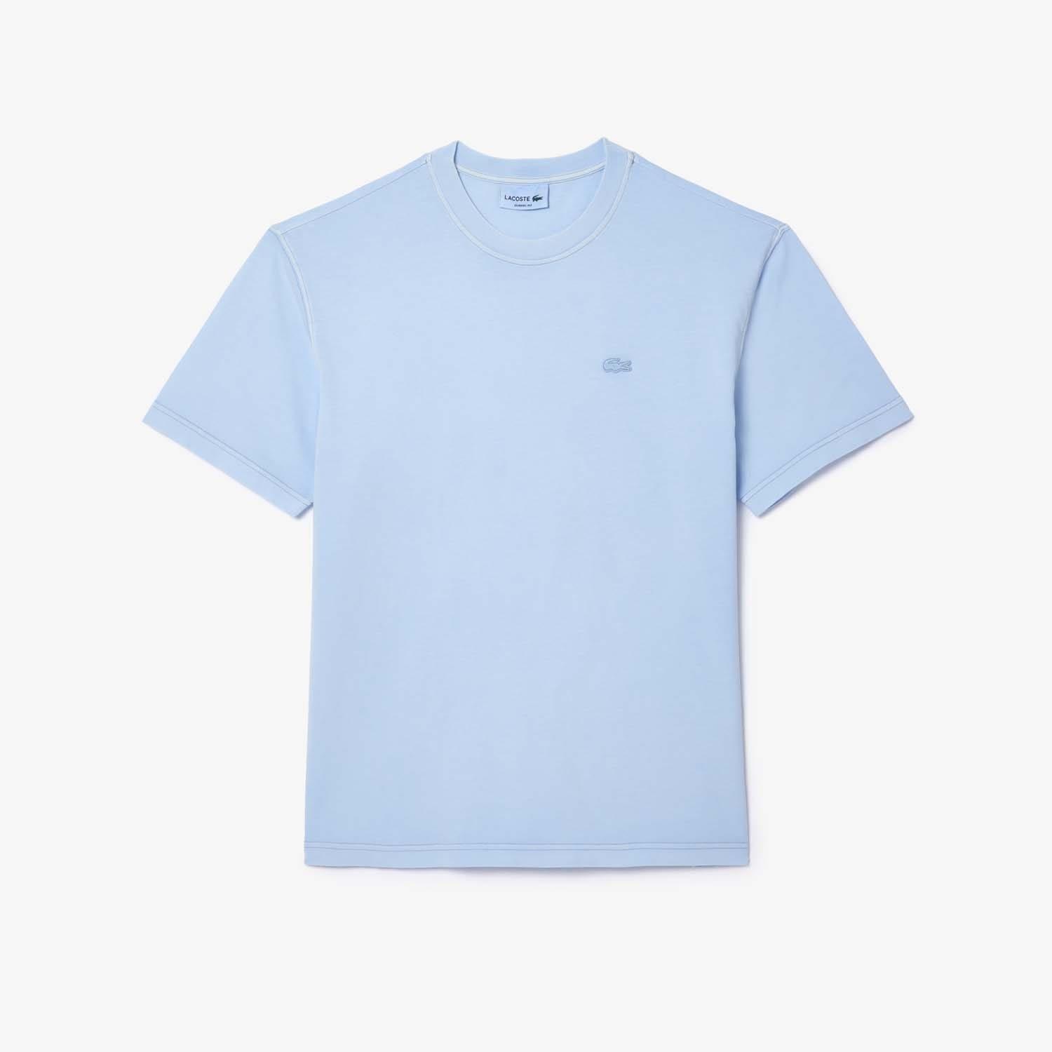 Blue - Lacoste - Natural Dyed Cotton T-Shirt - 1