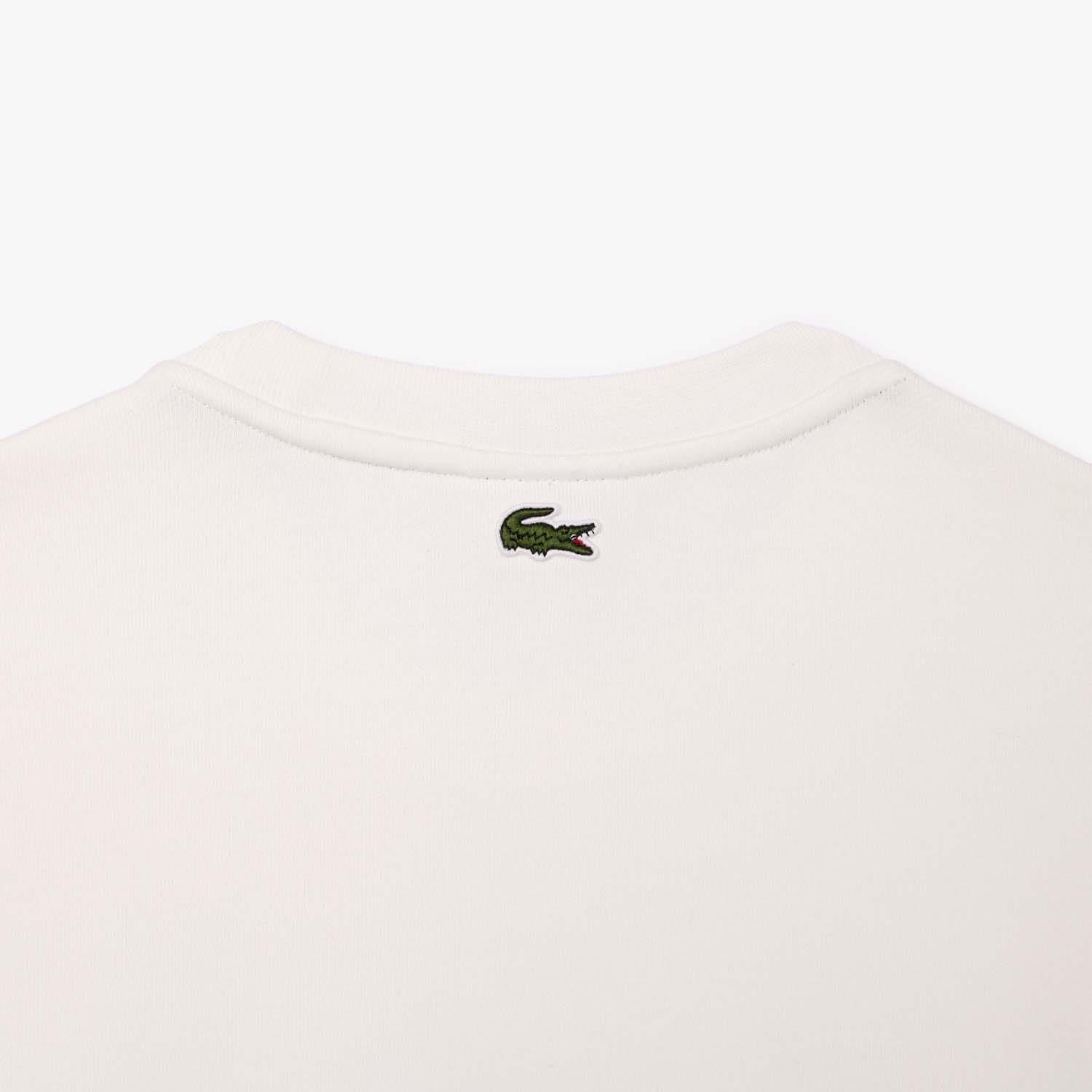 Cream - Lacoste - Graphic Print Fleece Sweatshirt - 2