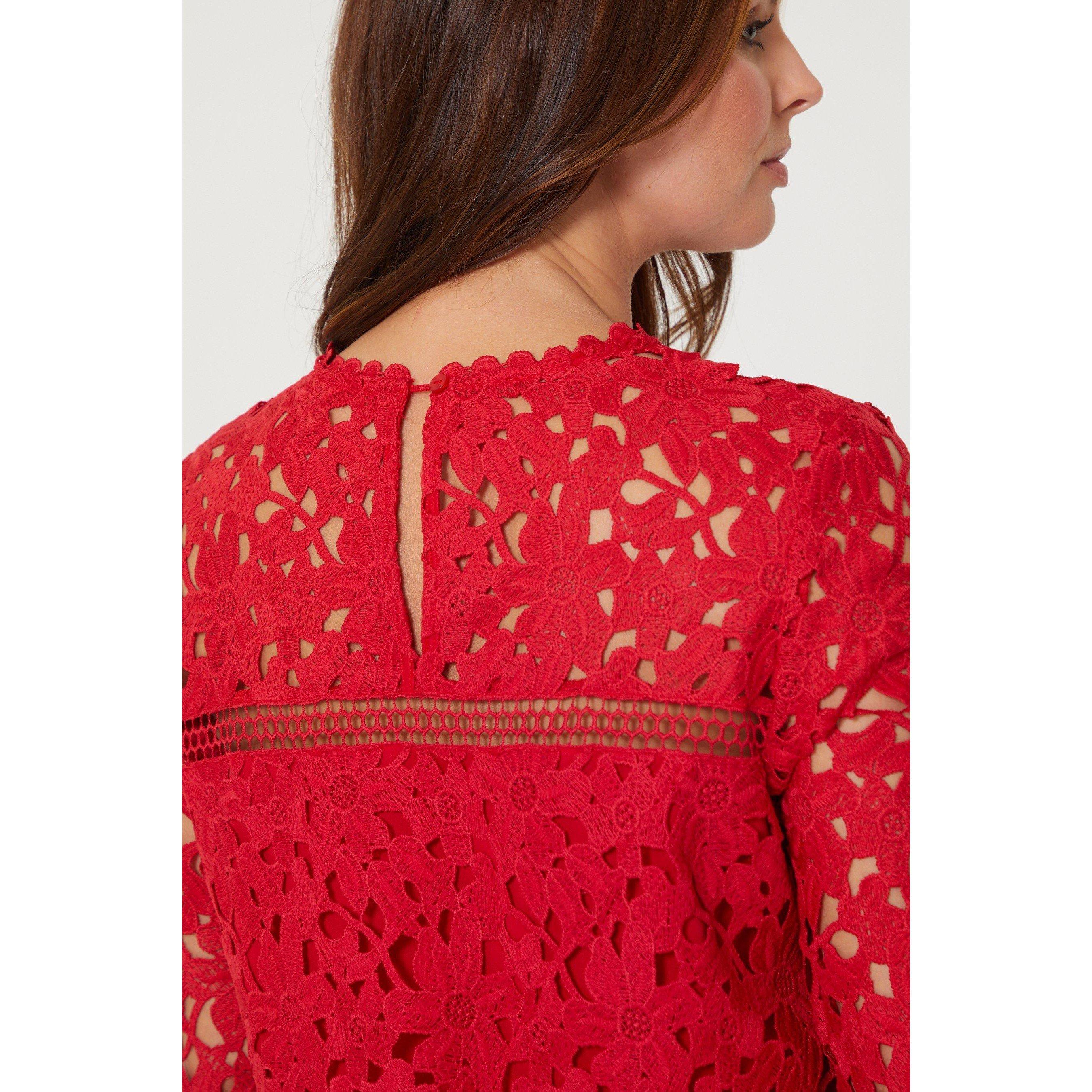 Burgundy - Be You - Long Sleeve Lace Top - 5