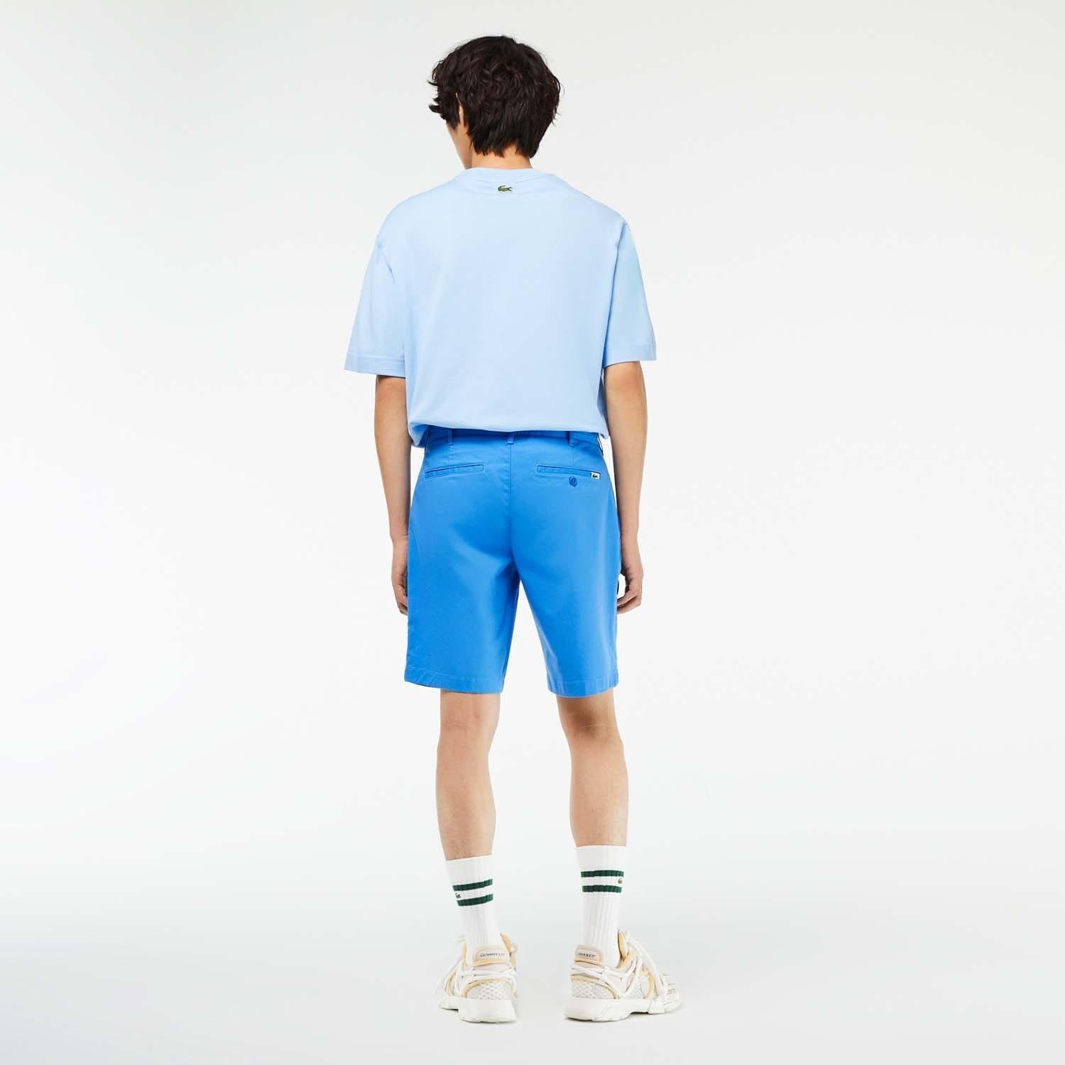Blue - Lacoste - Slim Fit Stretch Cotton Bermuda Shorts - 2