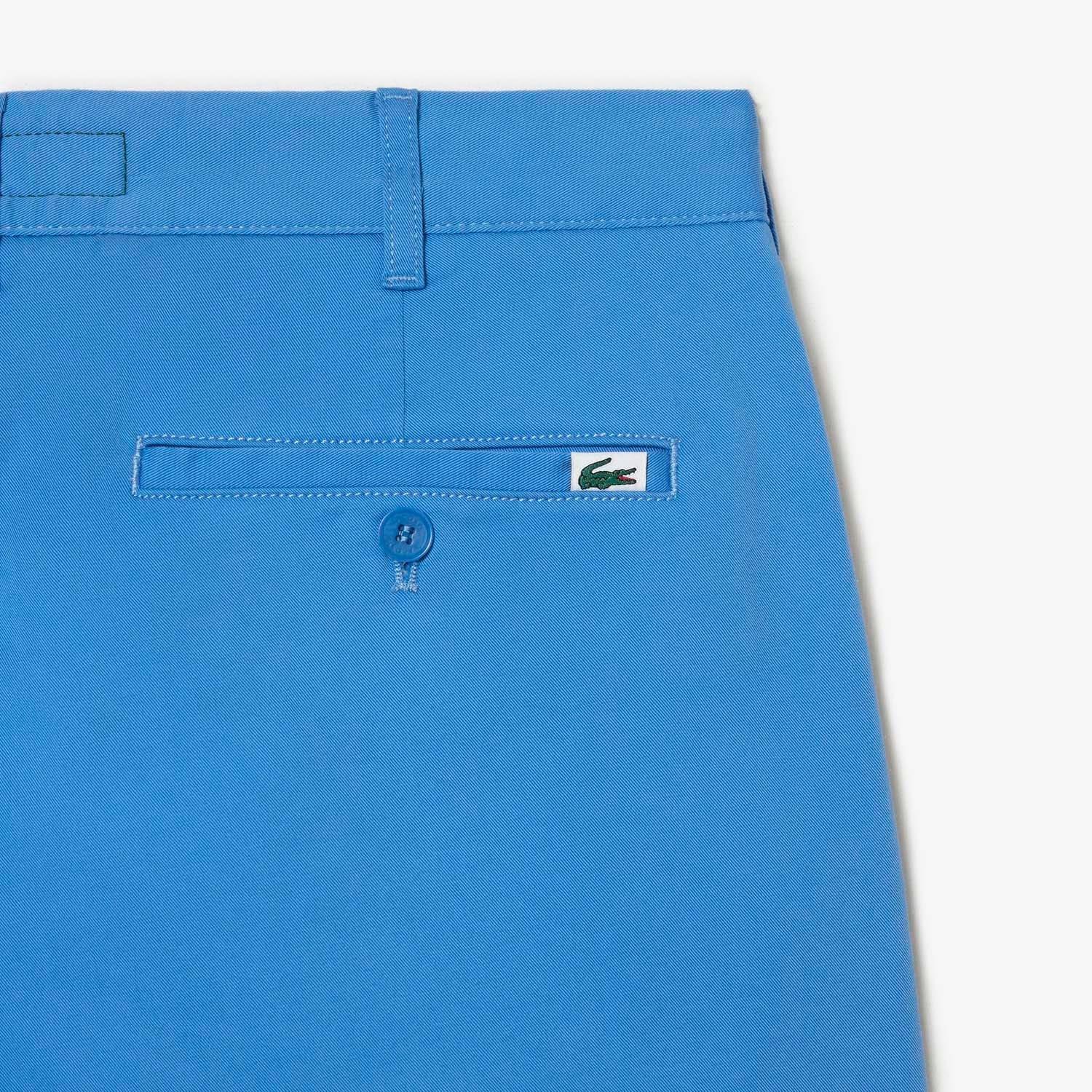Blue - Lacoste - Slim Fit Stretch Cotton Bermuda Shorts - 4