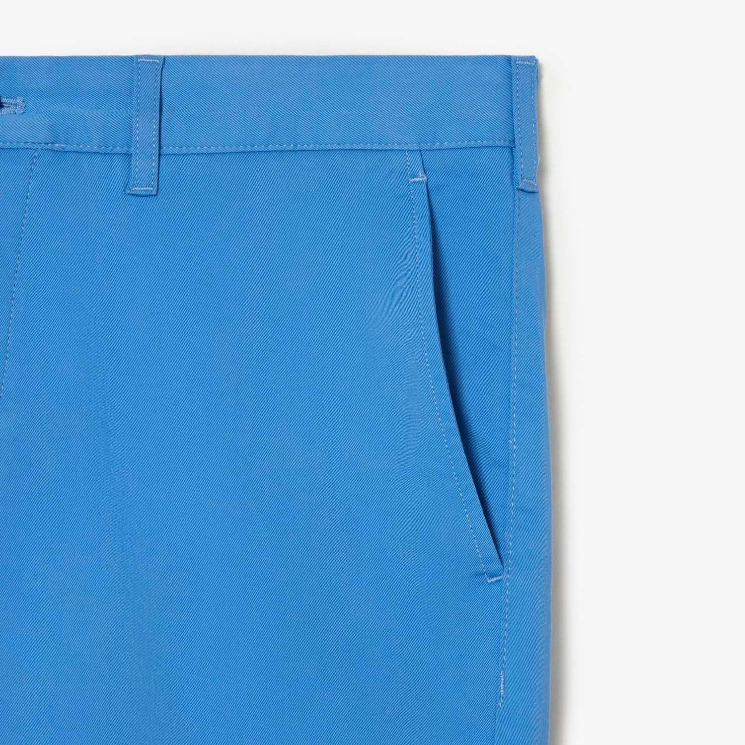 Blue - Lacoste - Slim Fit Stretch Cotton Bermuda Shorts - 5