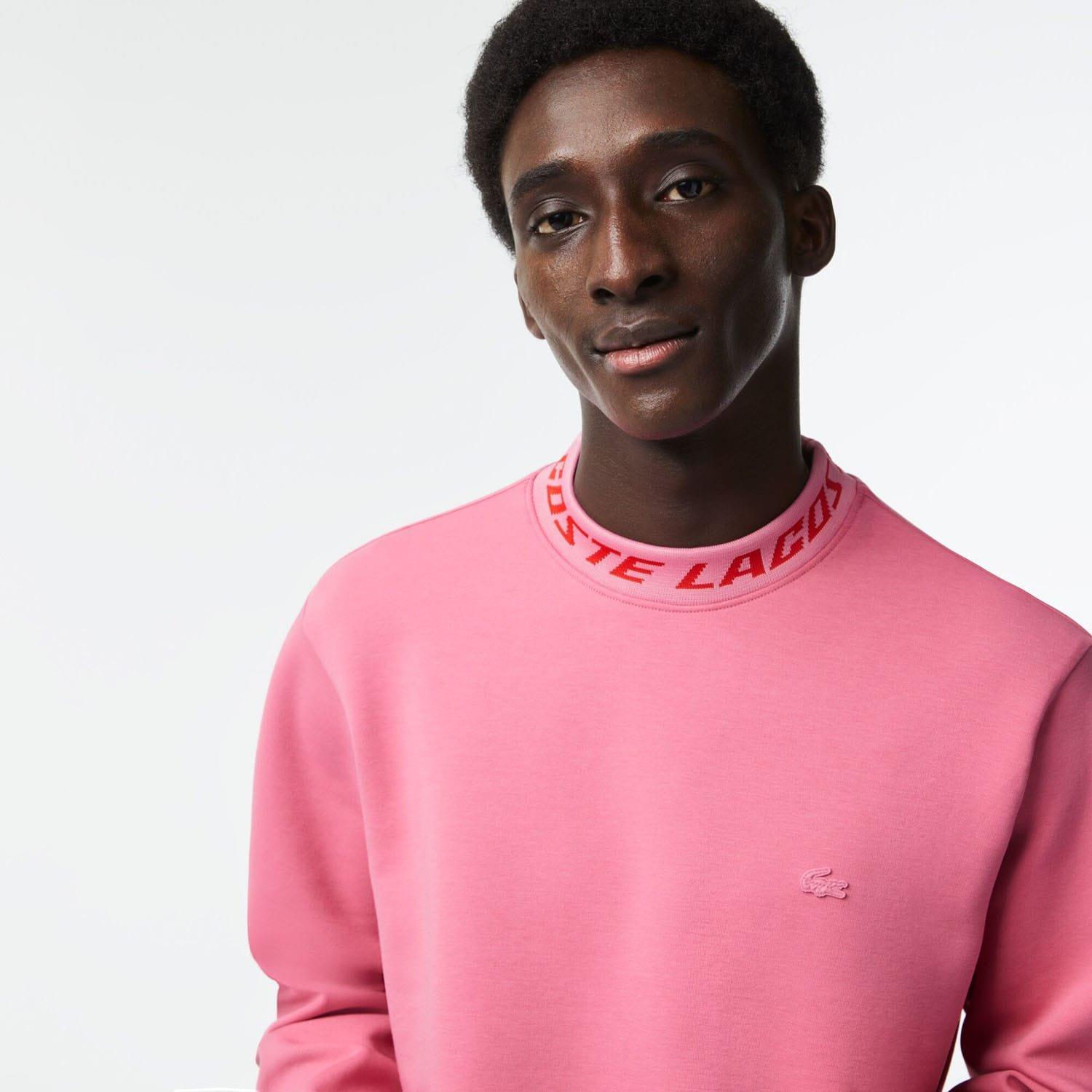 Pink - Lacoste - Double Sided Logo Collar Sweatshirt - 6