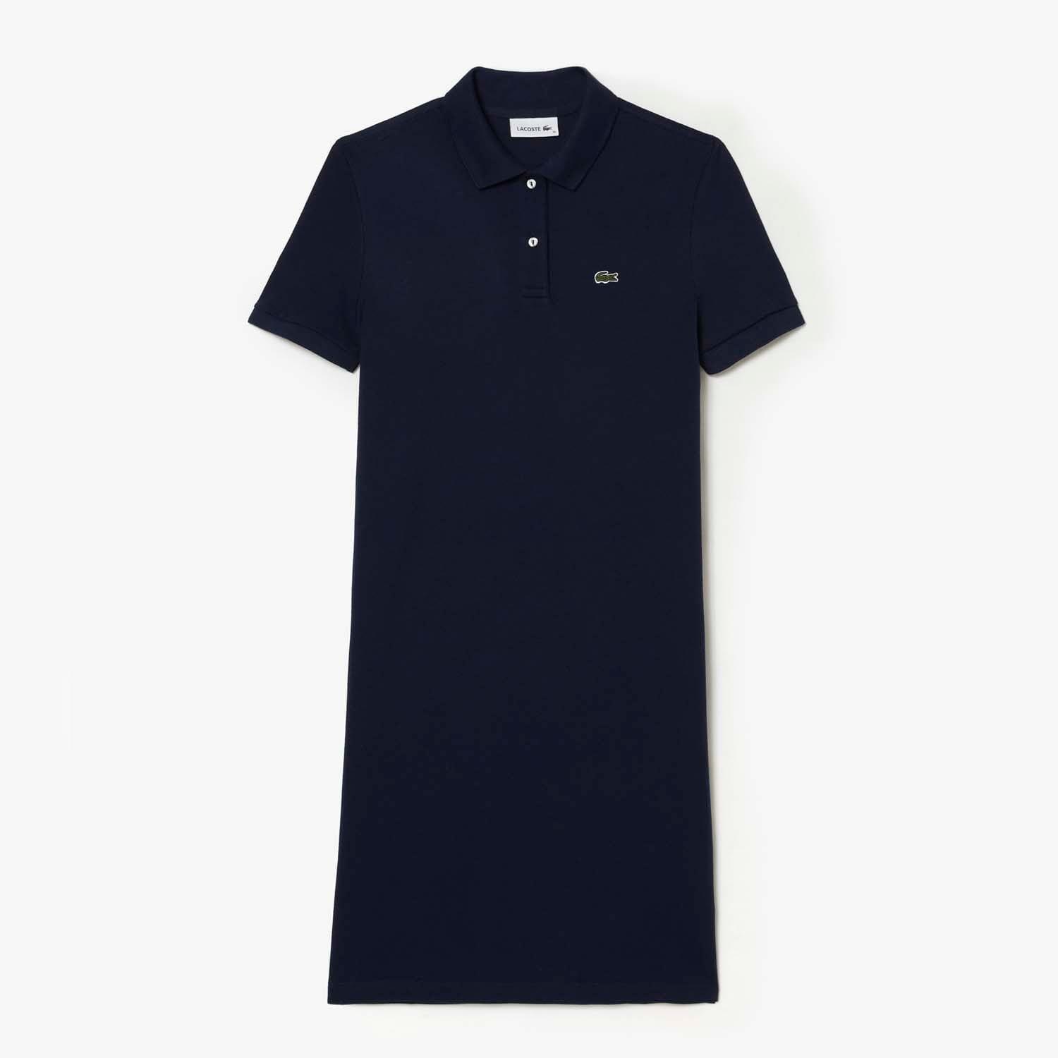 Blue - Lacoste - Supple Petit Pique Polo Dress - 1