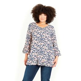 Evans Animal Print Flute Sleeve Tunic Top