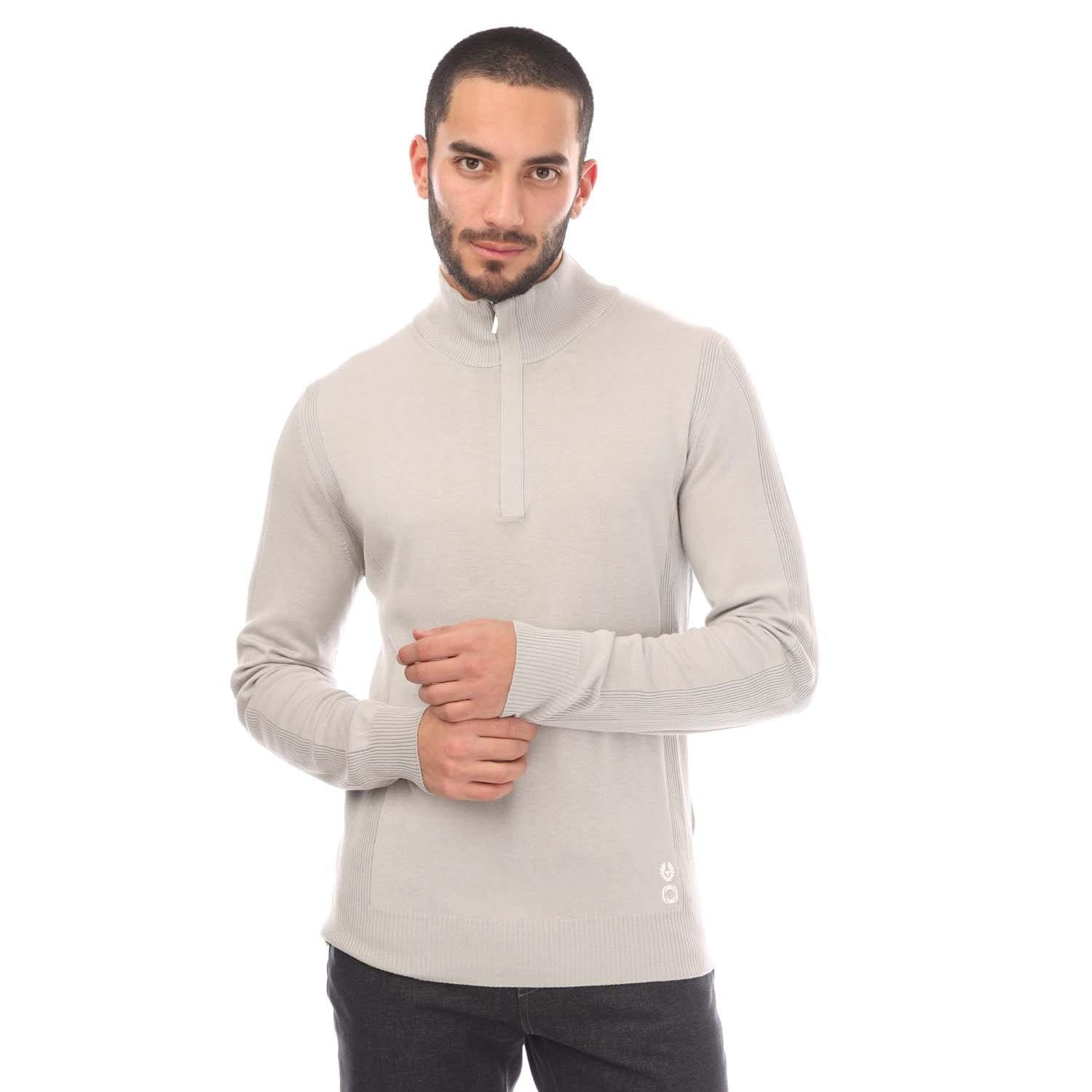 Grey - Belstaff - Cotton Silk Blend Challenger Sweater - 1