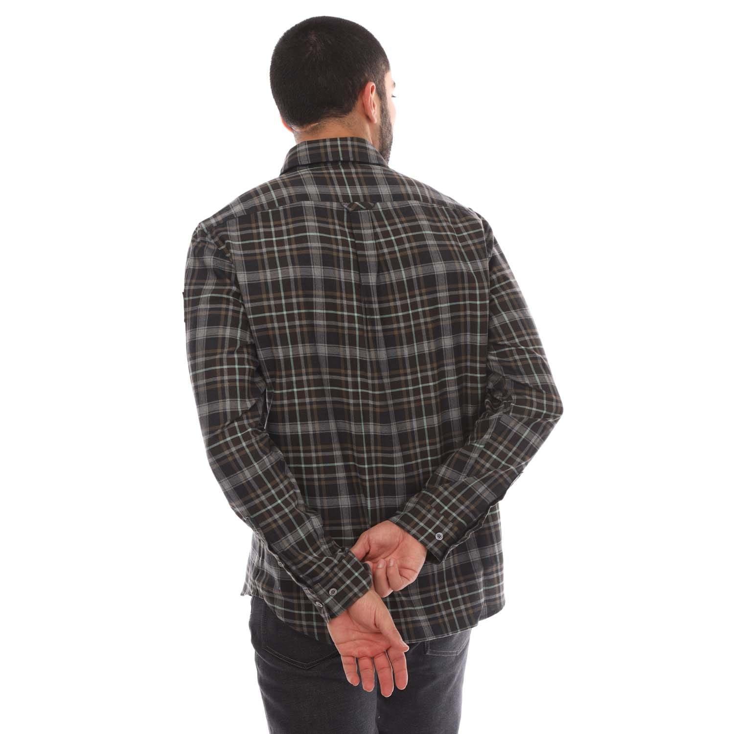 Charcoal - Belstaff - Shadow Plaid Cotton Scale Shirt - 2