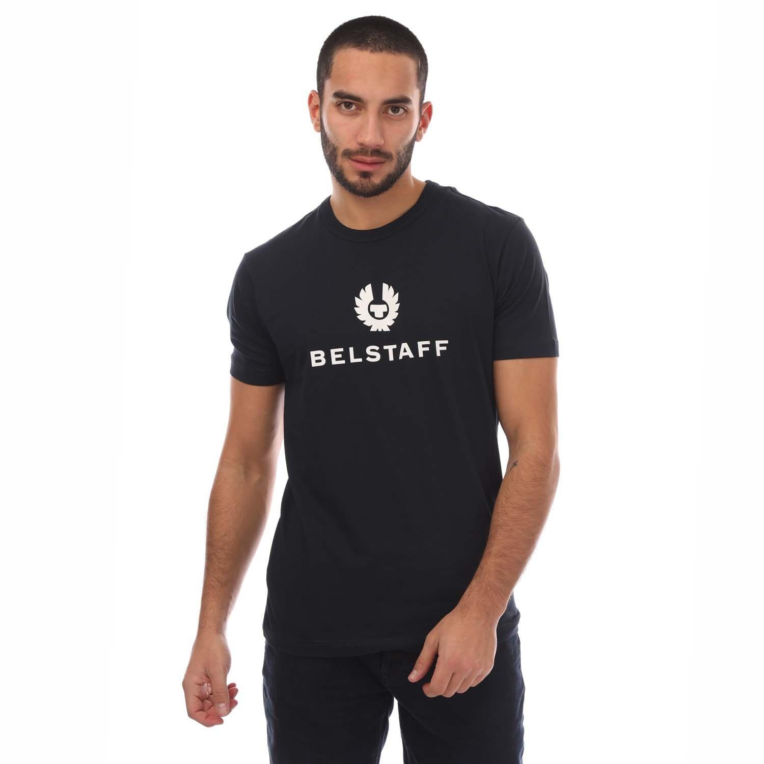 Navy - Belstaff - Cotton Jersey Signature T-Shirt - 1