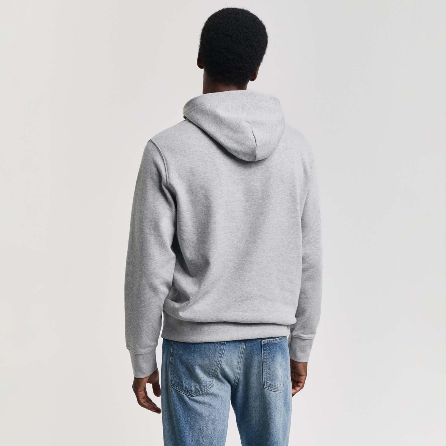 Grey - Gant - Embroidered Archive Shield Hoodie - 2