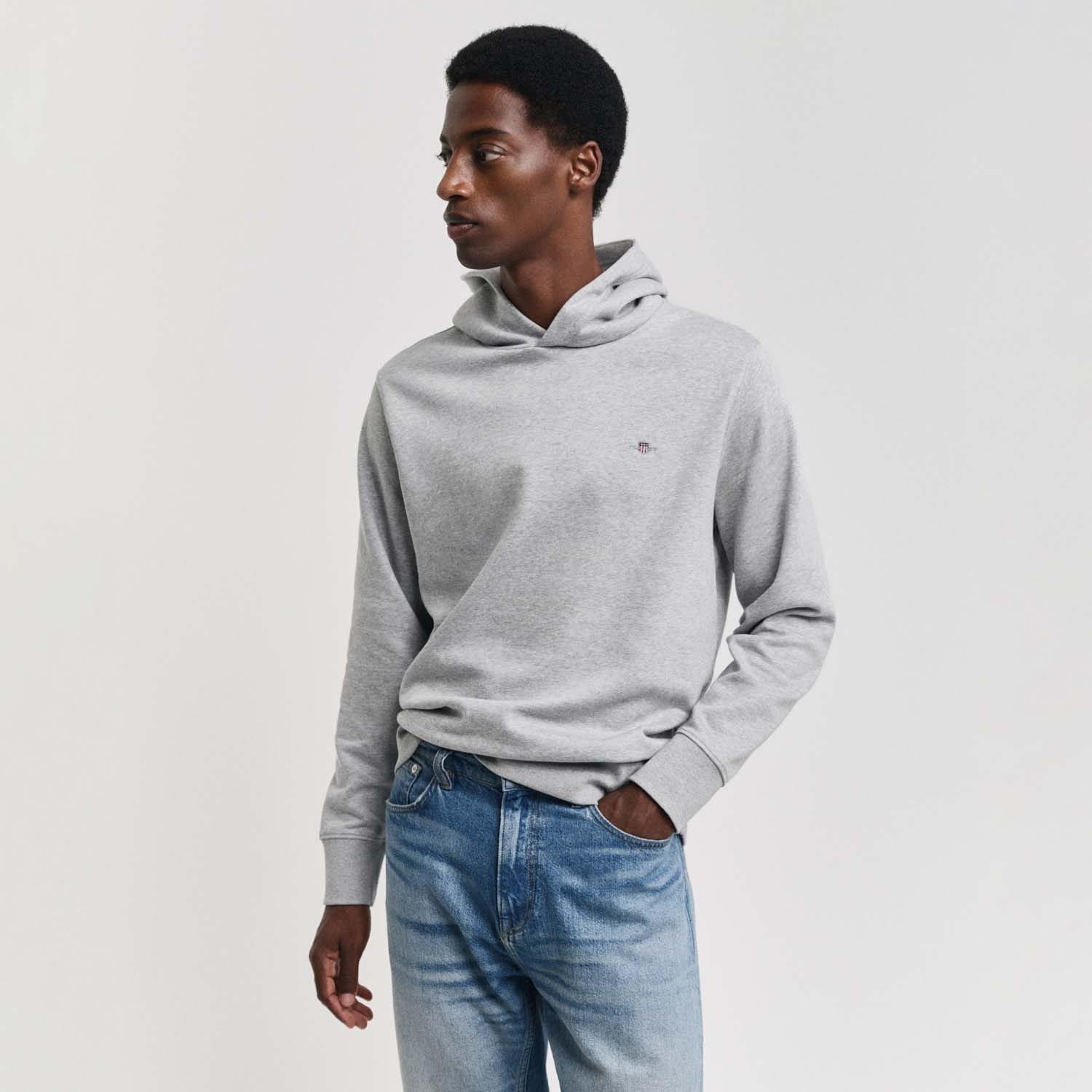 Grey - Gant - Embroidered Archive Shield Hoodie - 3