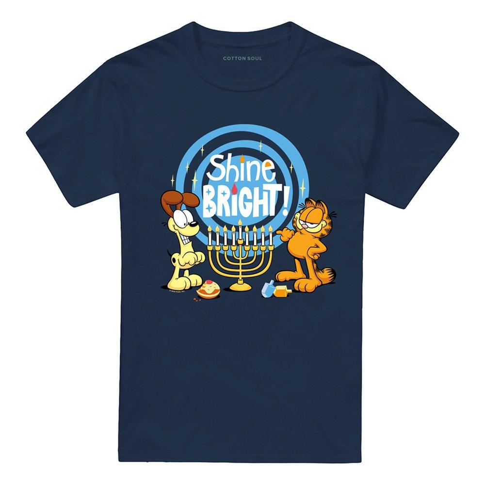 Navy - Garfield - Garfield And Odie Shine Bright For Hanukkah T Shir - 4
