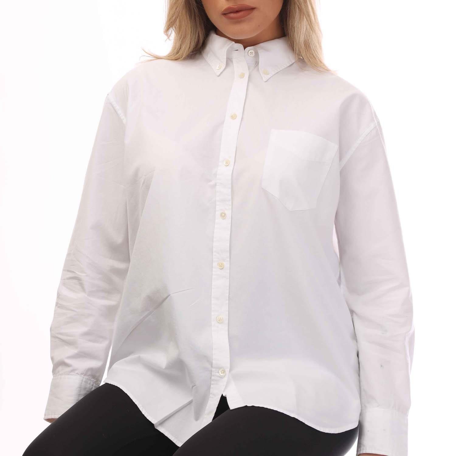 White - Gant - Relaxed Fit Luxury Poplin Shirt - 4