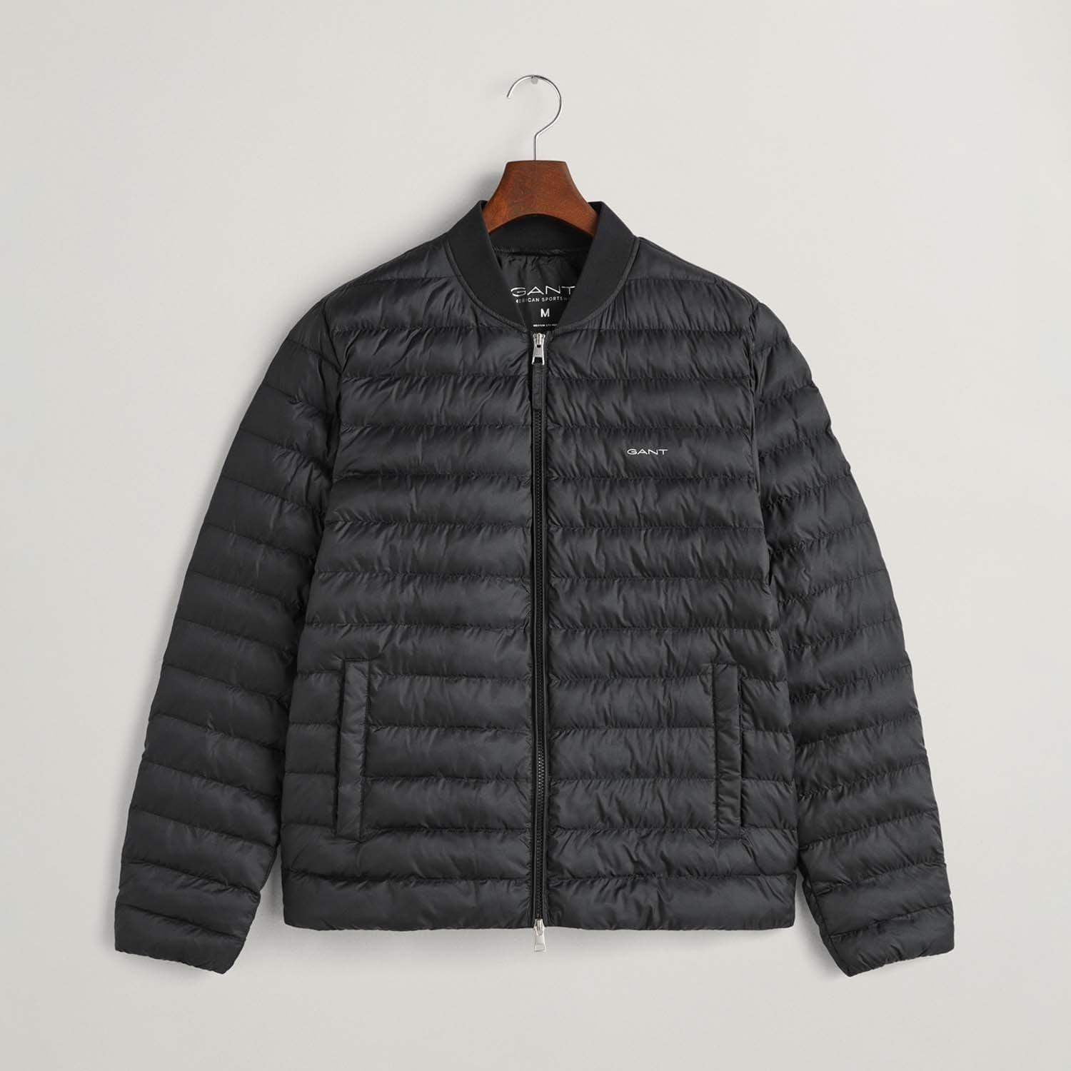 Black - Gant - Light Padded Bomber Jacket - 1