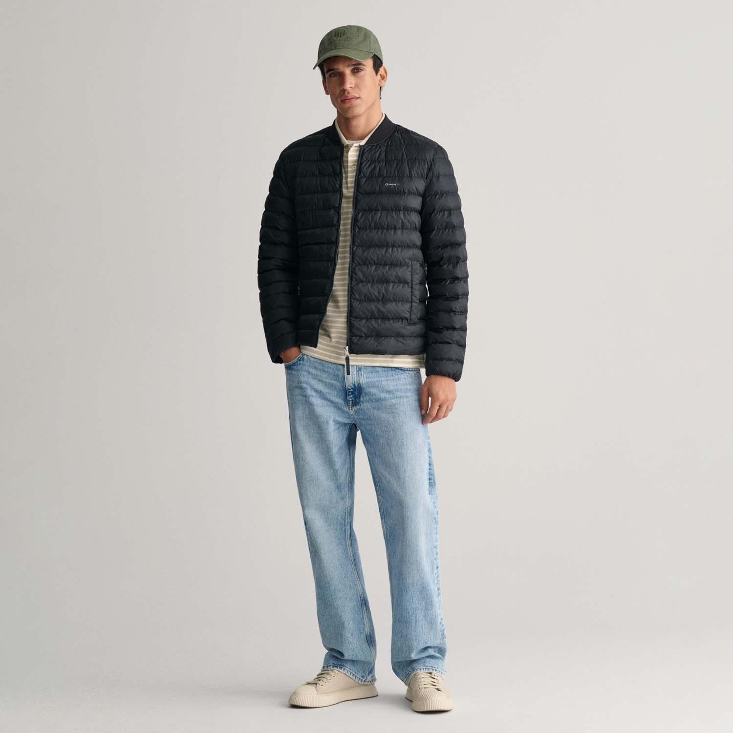 Black - Gant - Light Padded Bomber Jacket - 2