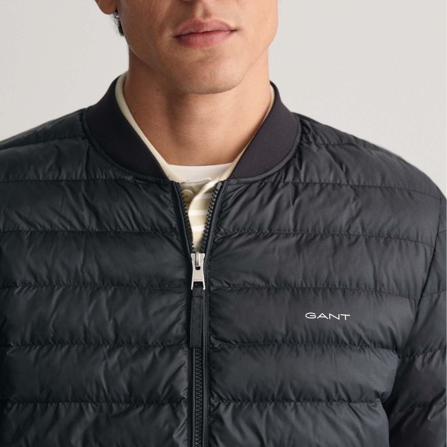 Black - Gant - Light Padded Bomber Jacket - 3