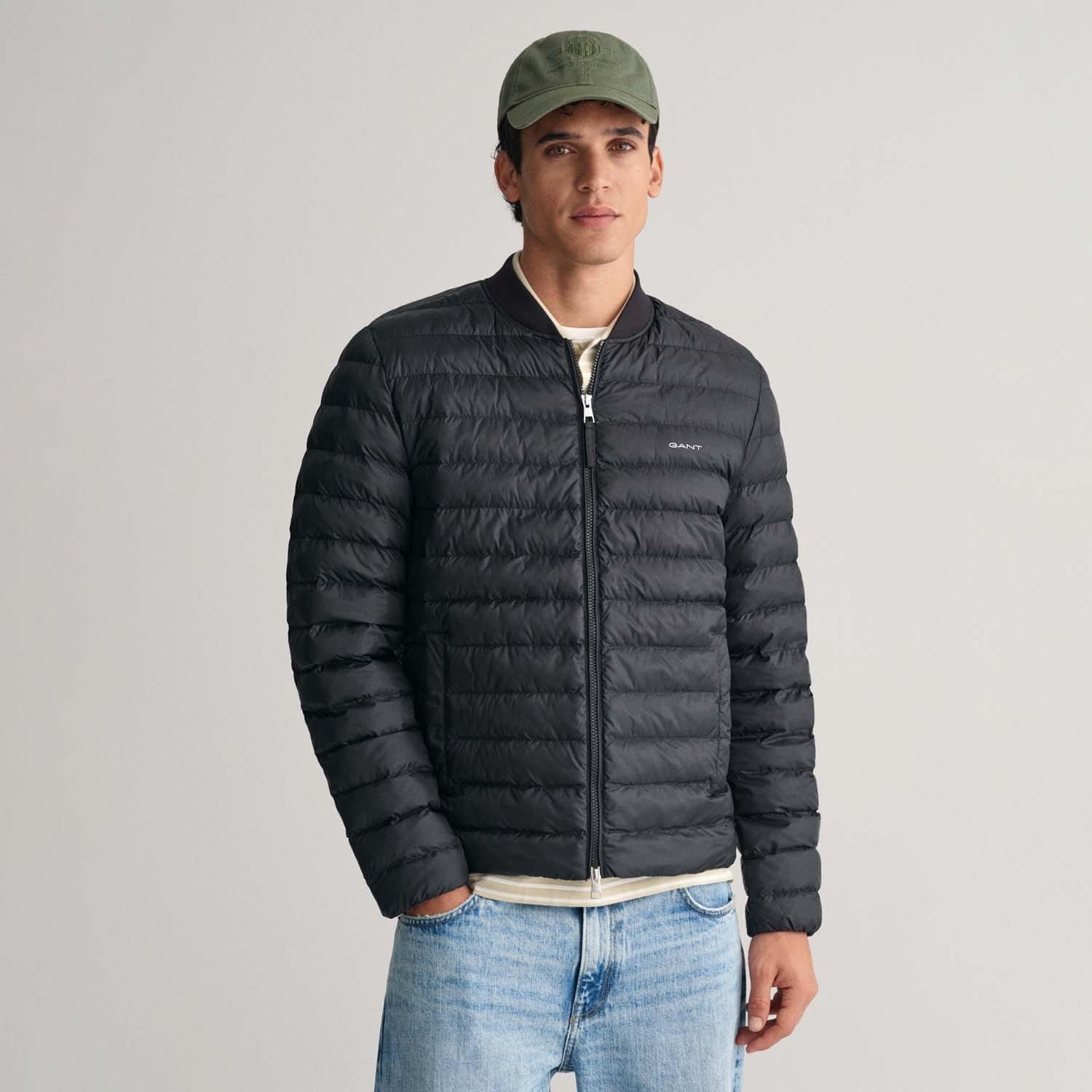 Black - Gant - Light Padded Bomber Jacket - 5