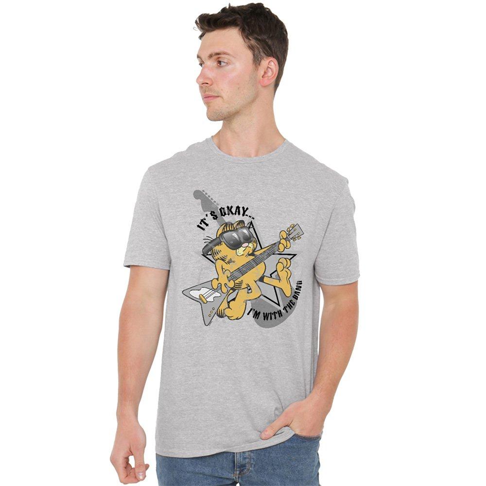 Grey - Garfield - Garfield Im With The Band T Shirt Athletic Heathe - 1