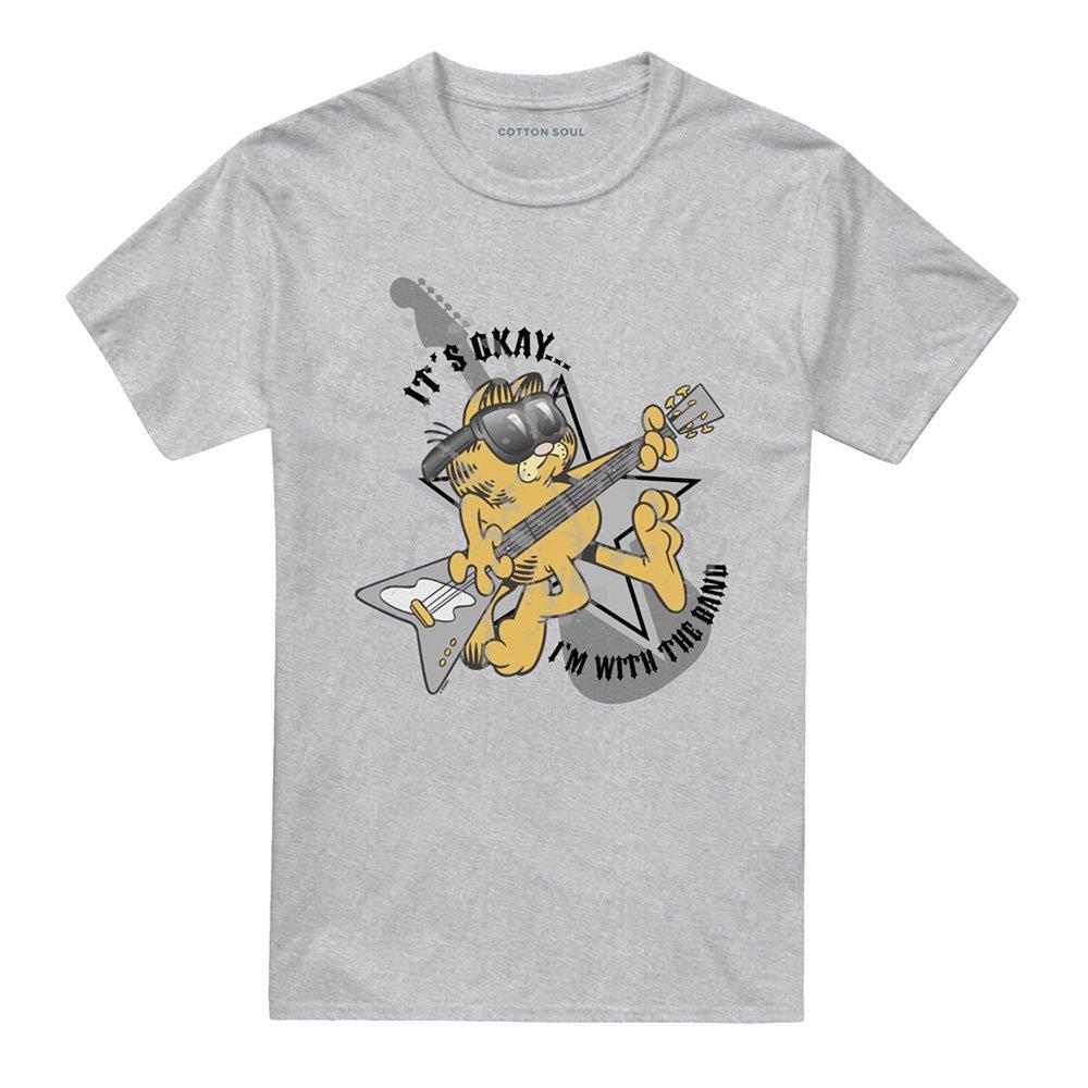 Grey - Garfield - Garfield Im With The Band T Shirt Athletic Heathe - 4