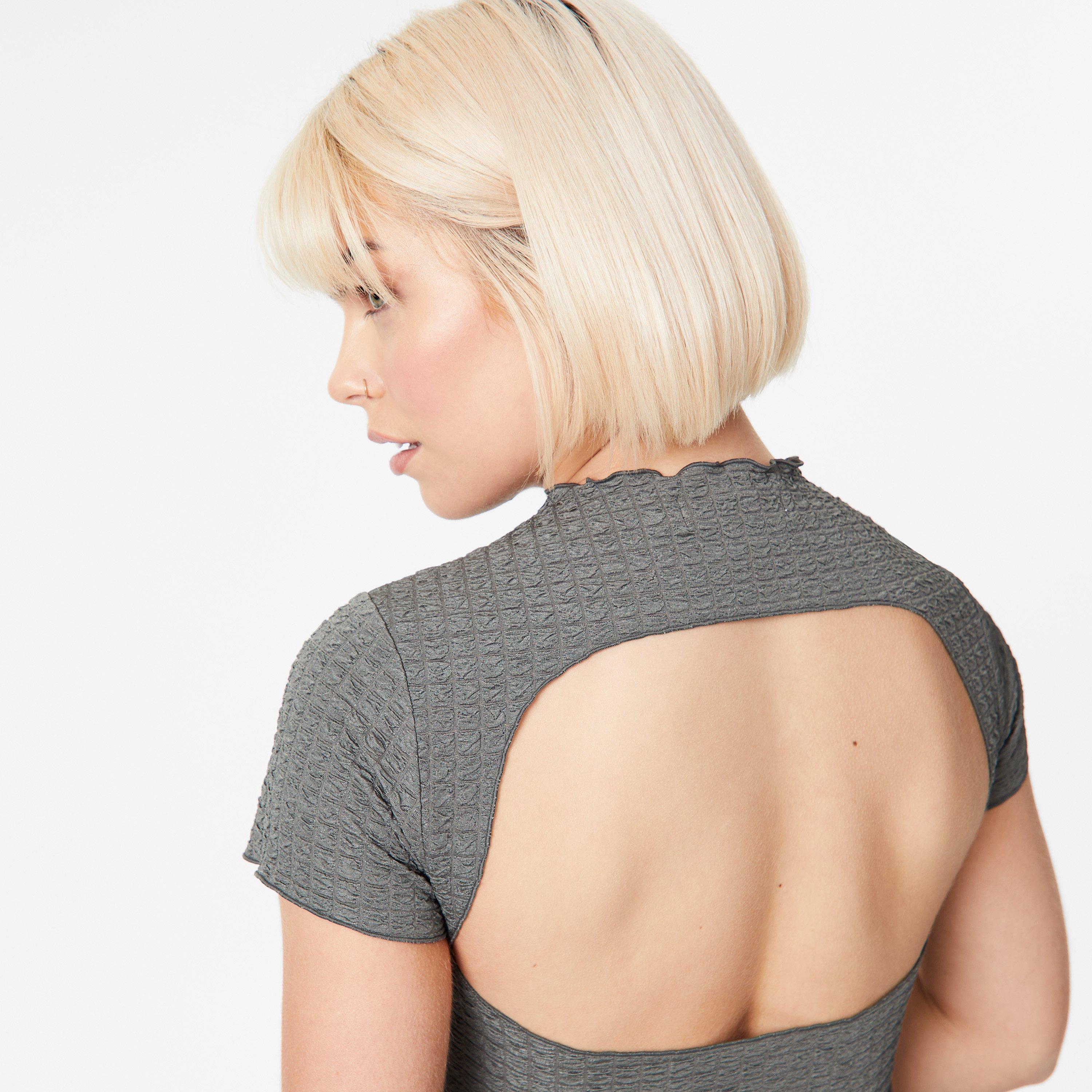 Cáqui Suave - Jack Wills - Textured Open Back Top - 3
