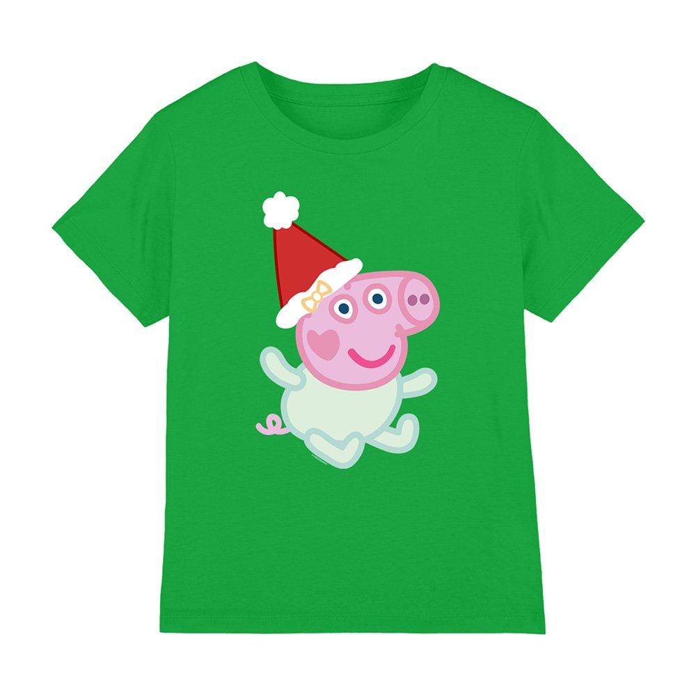 Green - Hasbro - Peppa Pig Evie Pig Santa Hat Kids T-Shirt Kelly G - 1