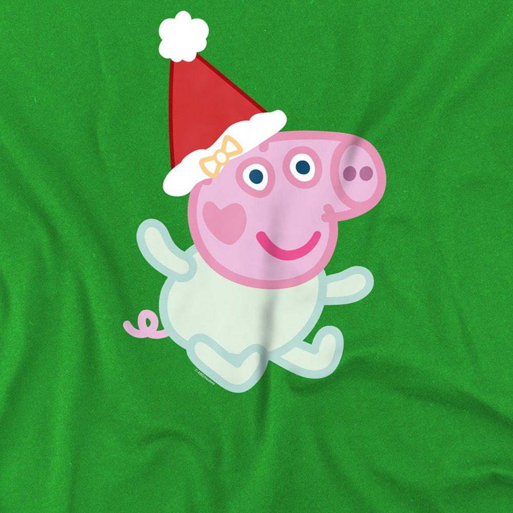 Green - Hasbro - Peppa Pig Evie Pig Santa Hat Kids T-Shirt Kelly G - 2