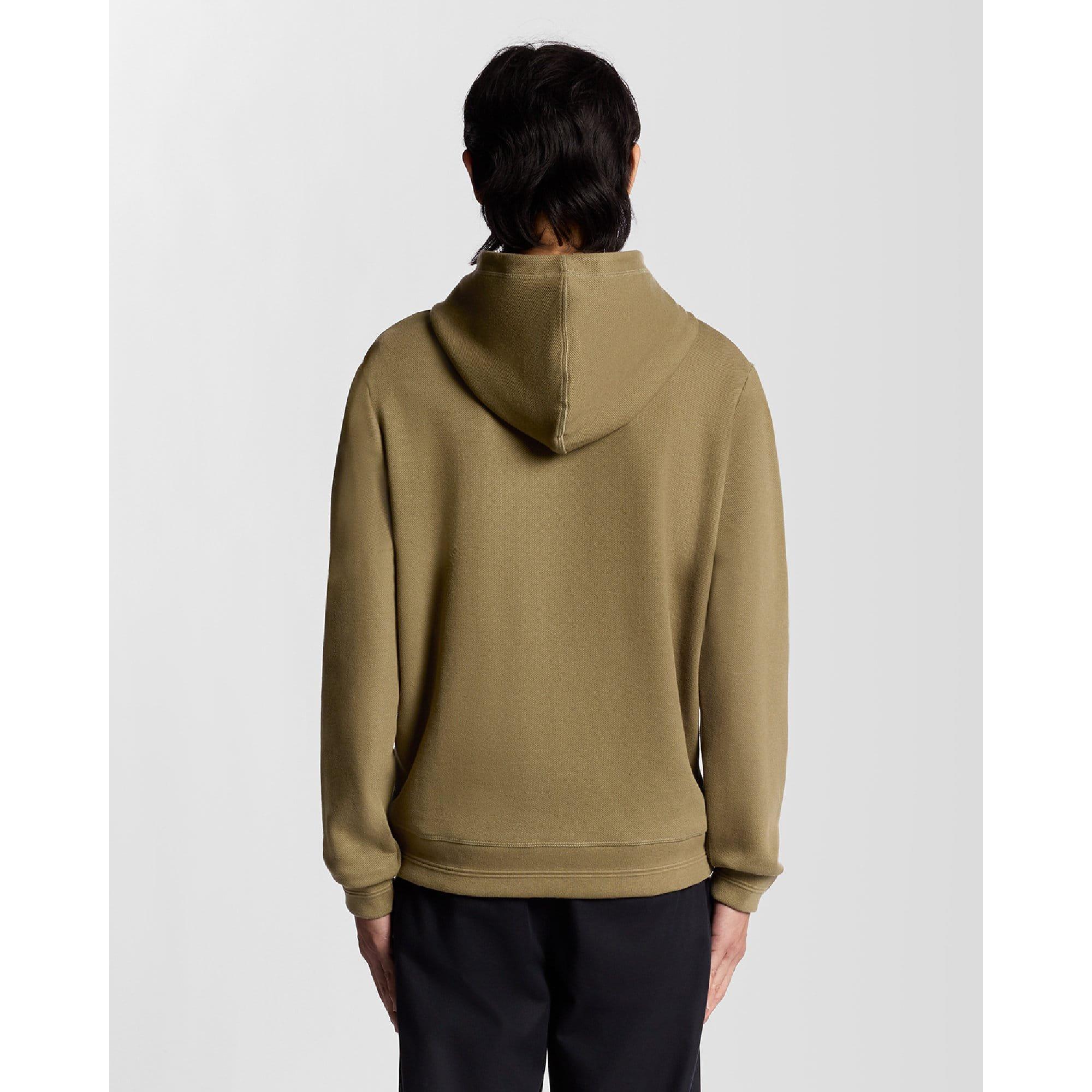 Green - Lyle and Scott - Diagonal Weave Hoodie - 4