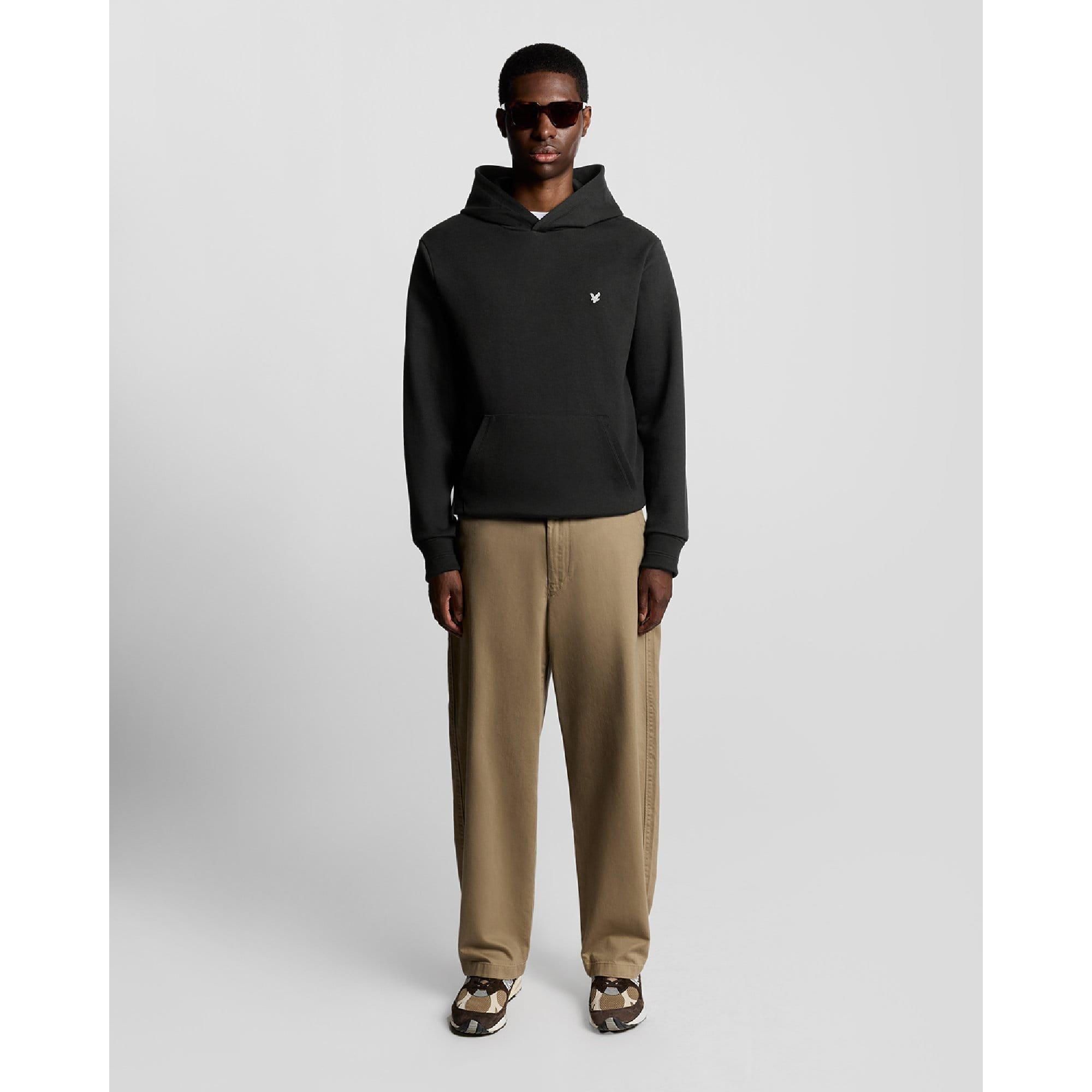 Black - Lyle and Scott - Diagonal Weave Hoodie - 2