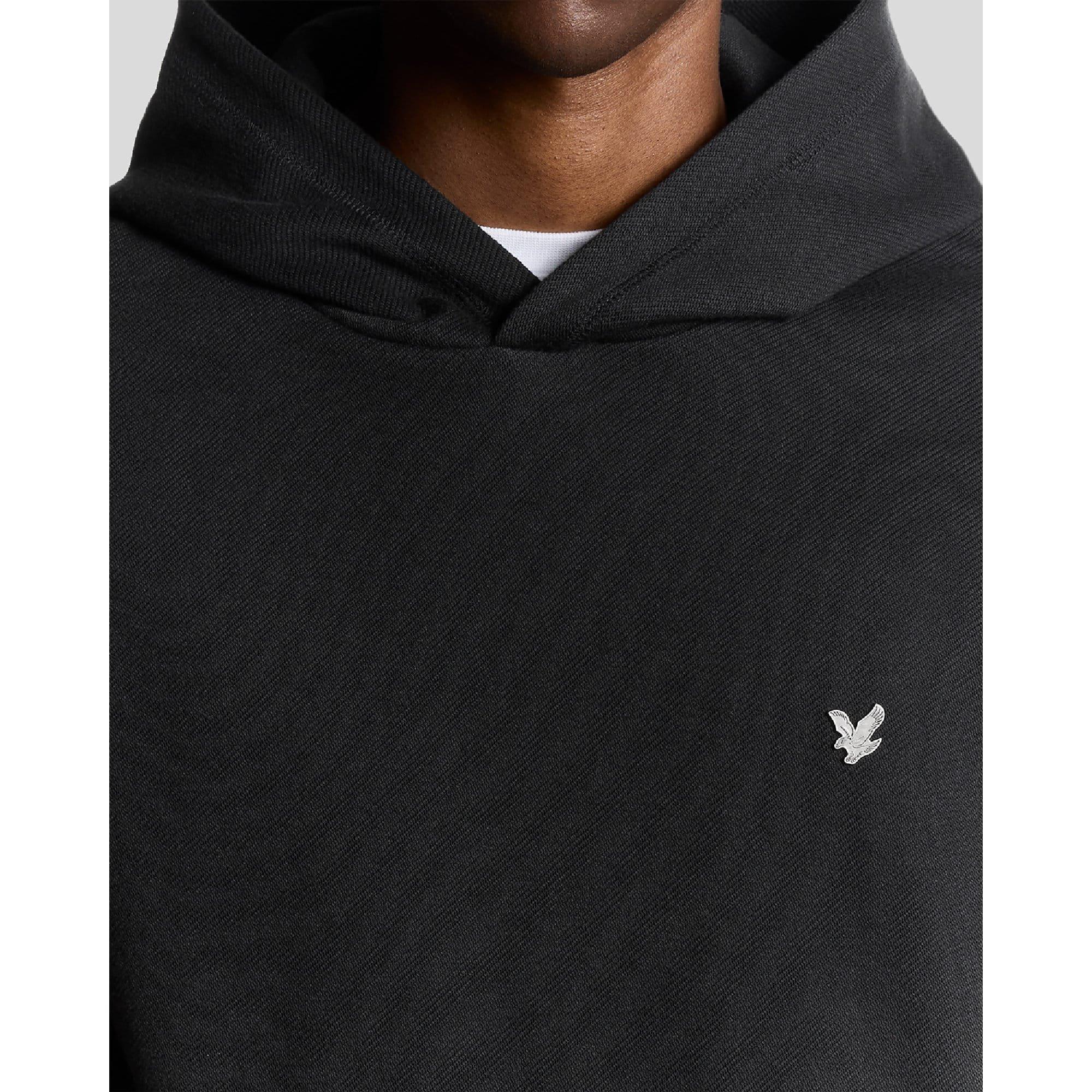 Black - Lyle and Scott - Diagonal Weave Hoodie - 3
