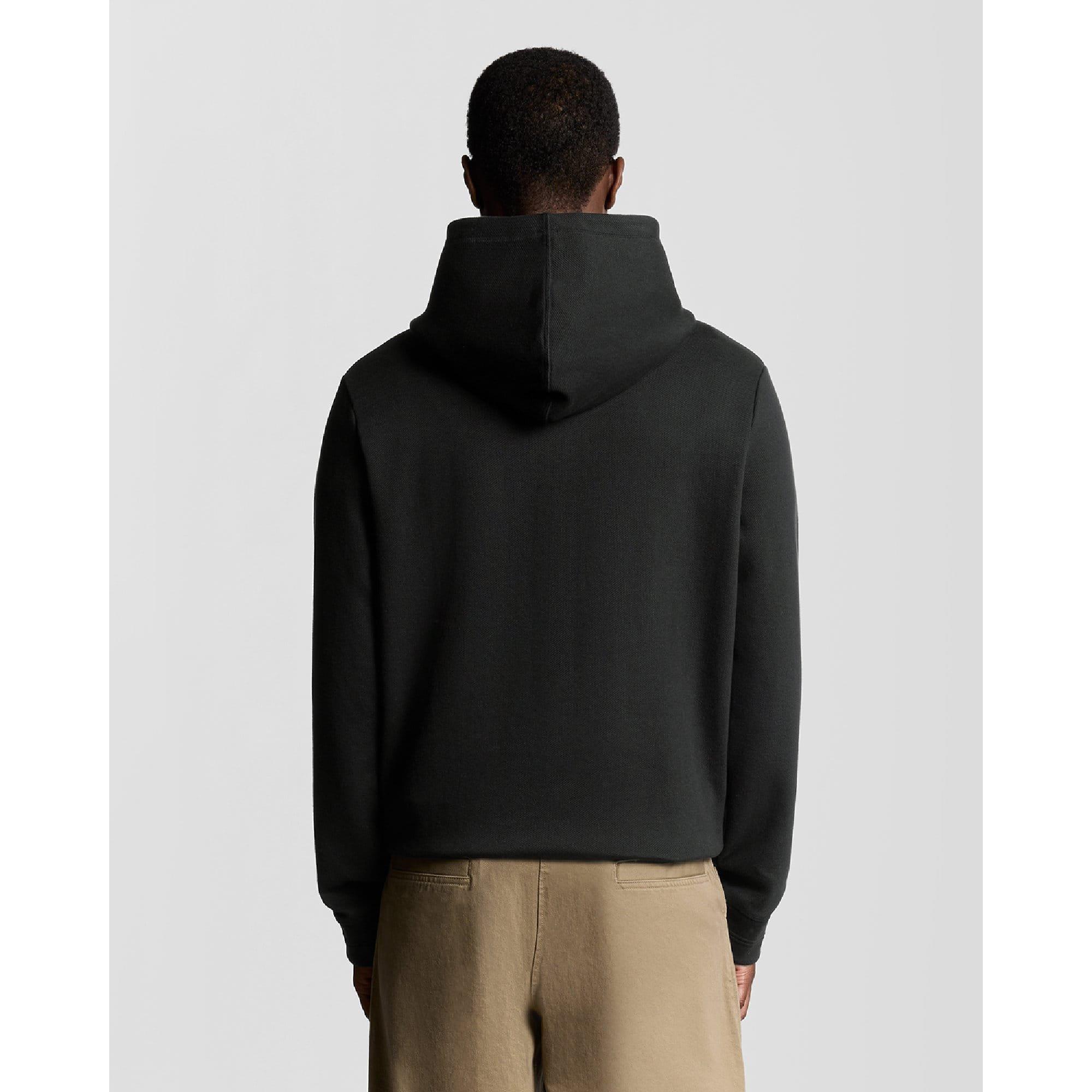 Black - Lyle and Scott - Diagonal Weave Hoodie - 4