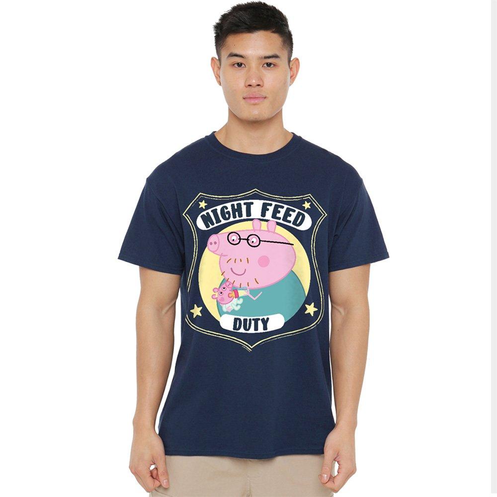 Navy - Hasbro - Peppa Pig - Daddy Pig Night Feed Duty T-Shirt Nav - 1