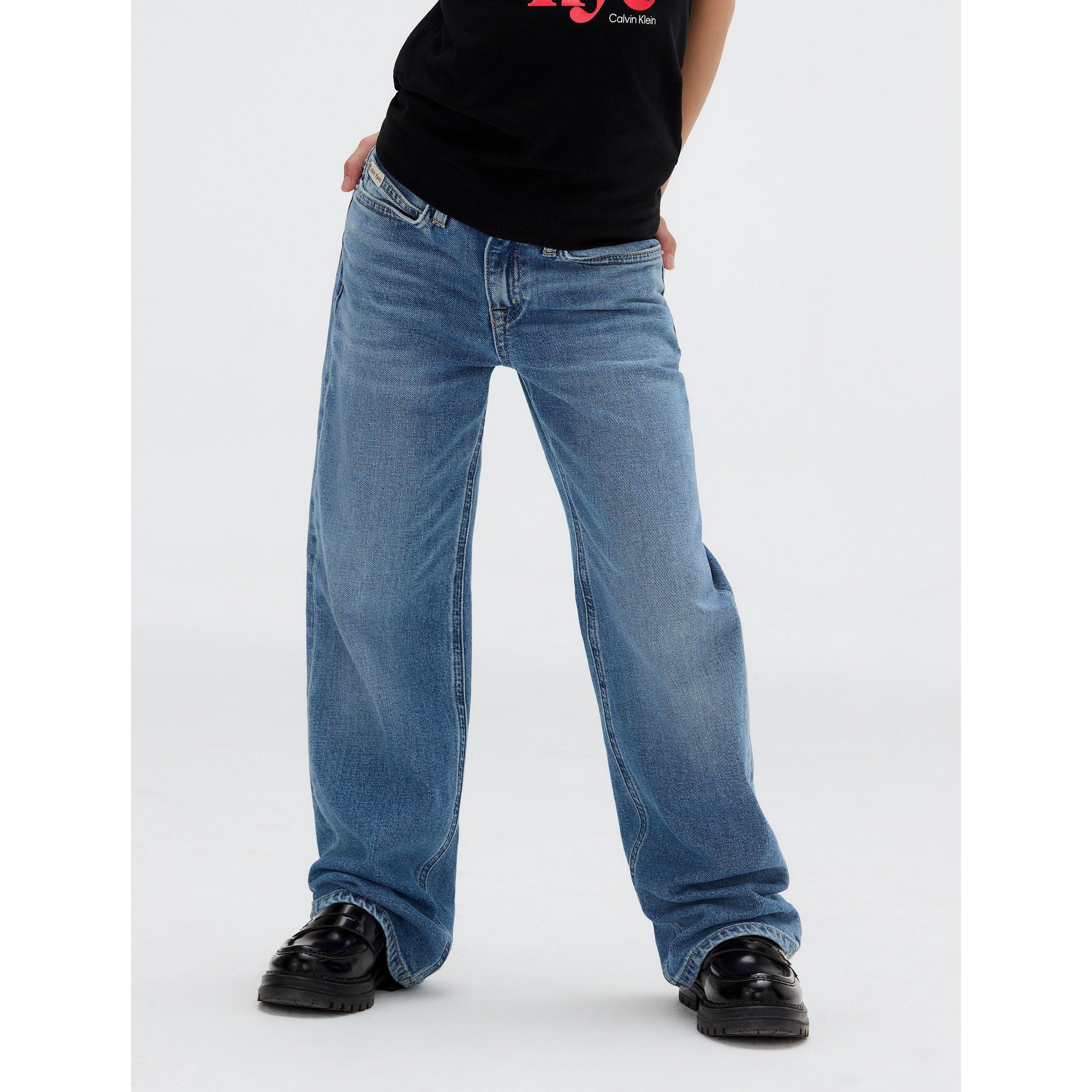 Calvin Klein Jeans Girls Kids' Wide Leg Jeans - Blue 1Aa - 8Y