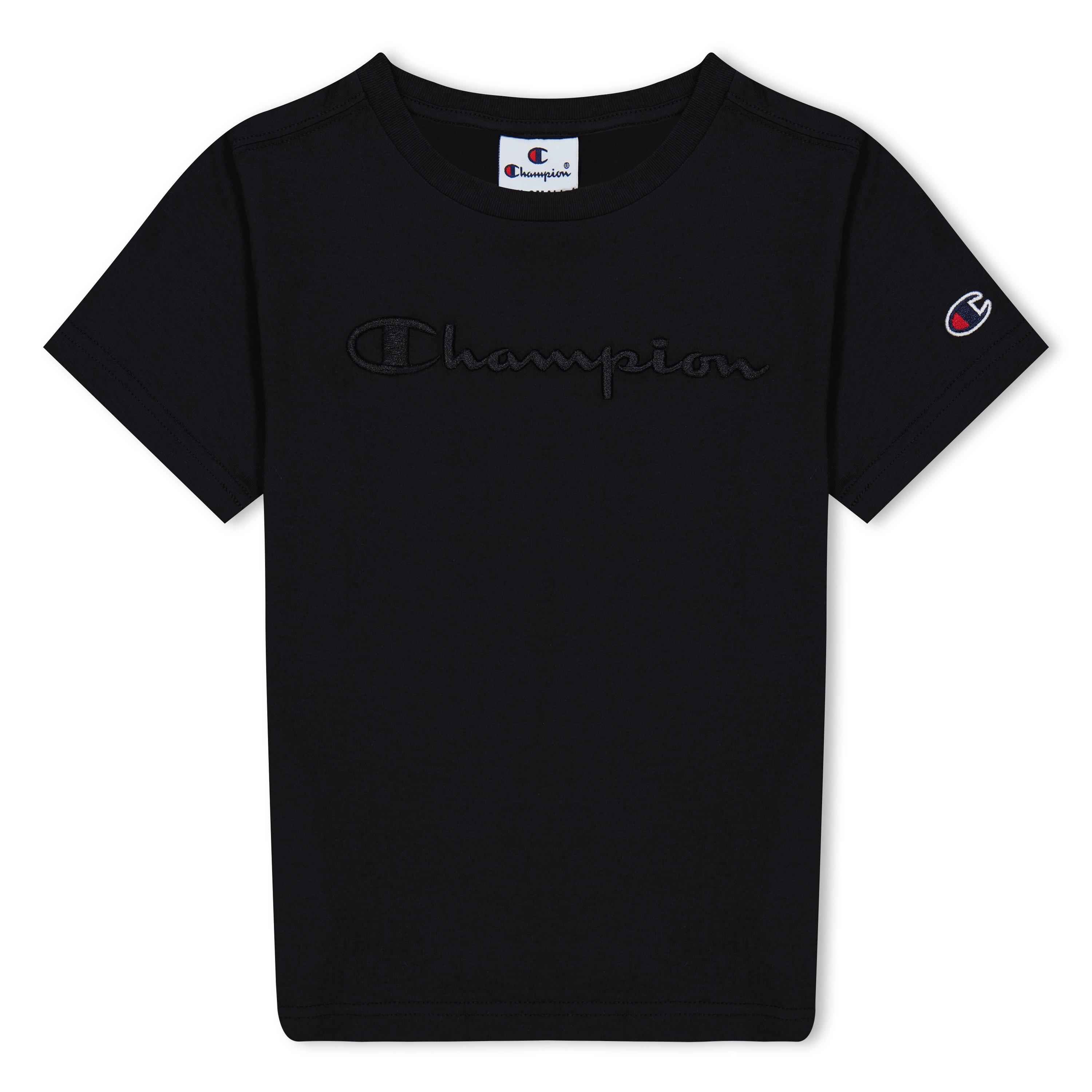 Zwart - Champion - Kids' Regular Fit Crewneck T-Shirt - 1