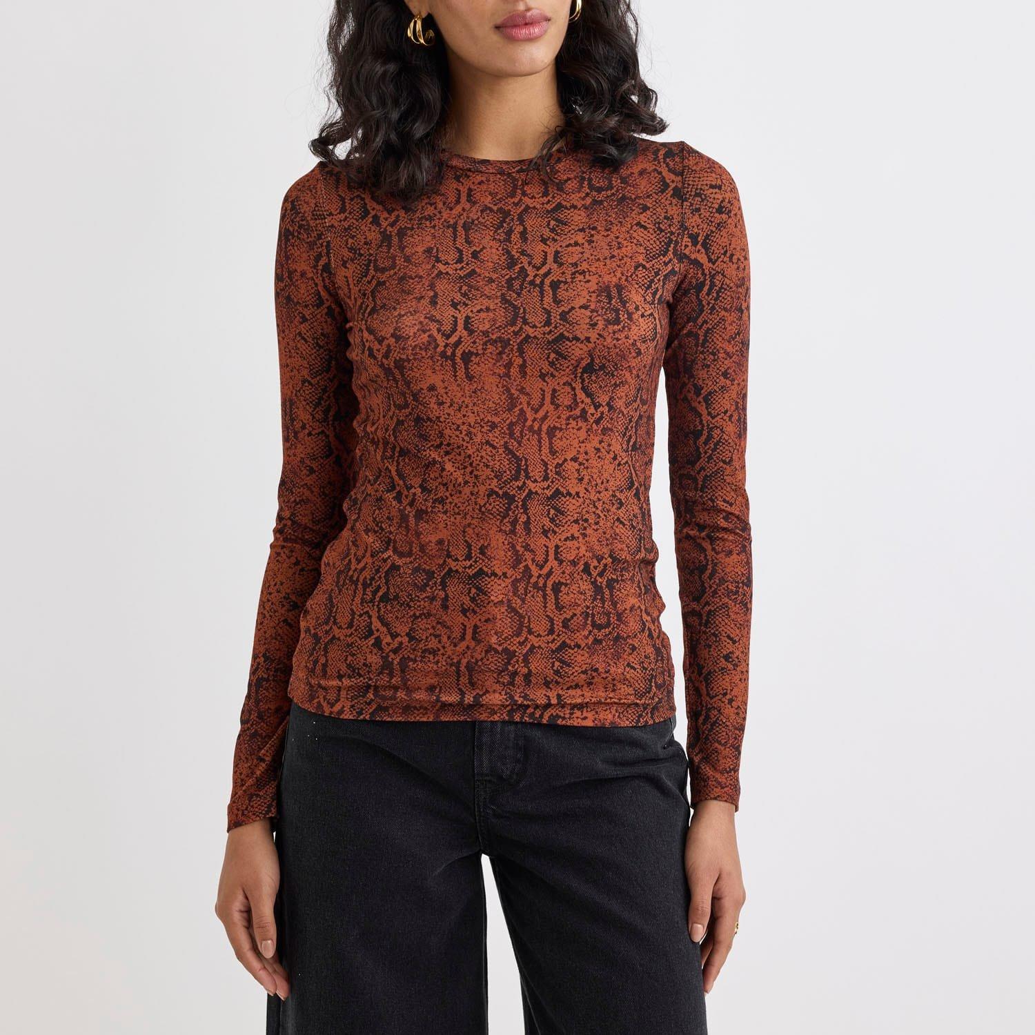 Multi Colour - Nobodys Child - Spencer Animal Print Long Sleeve Top - 1