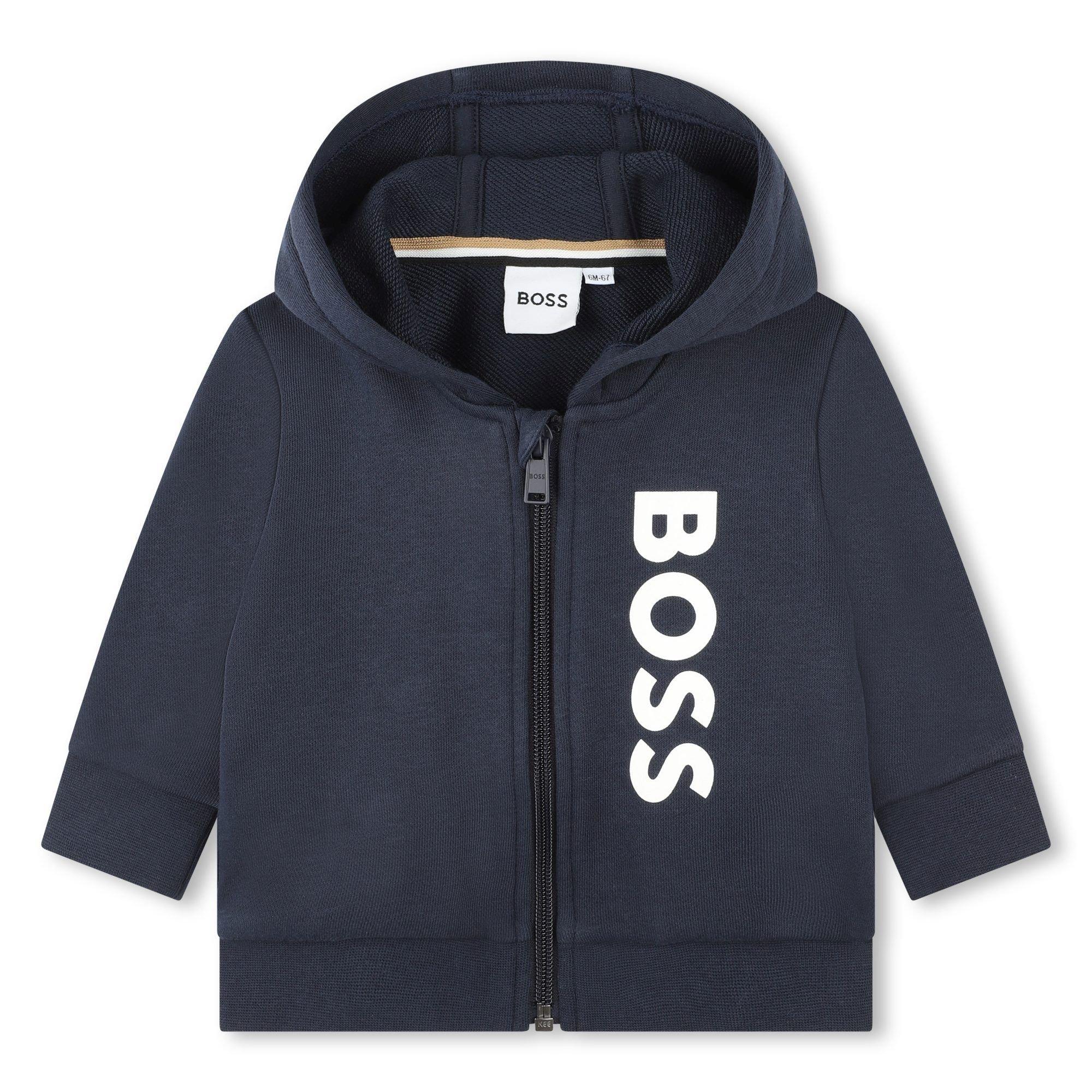 Navy 849 - Boss - Kids Logo Zip Hoodie - 1