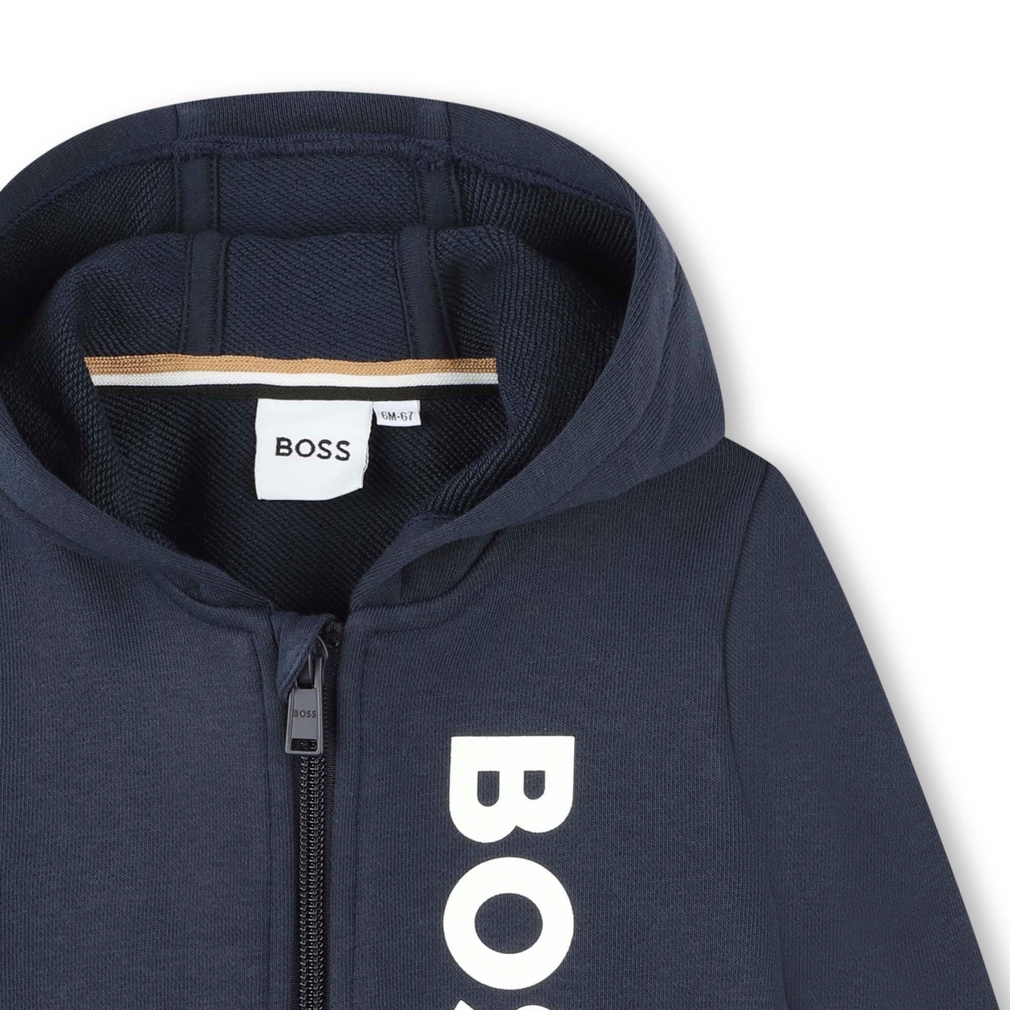 Navy 849 - Boss - Kids Logo Zip Hoodie - 3