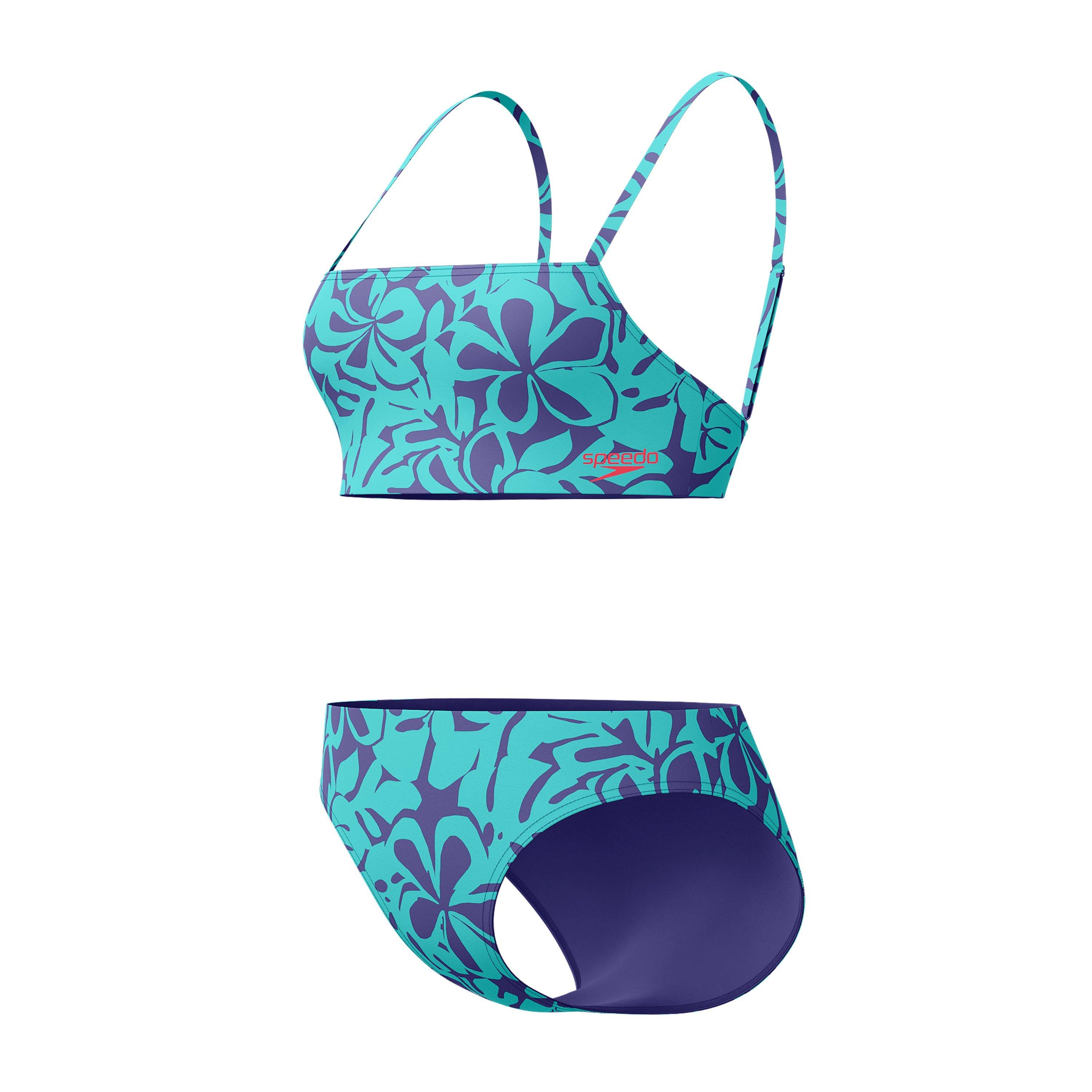 Hapuna Blauw - Speedo - Womens Printed Adjustable Thinstrap 2 Piece - 8
