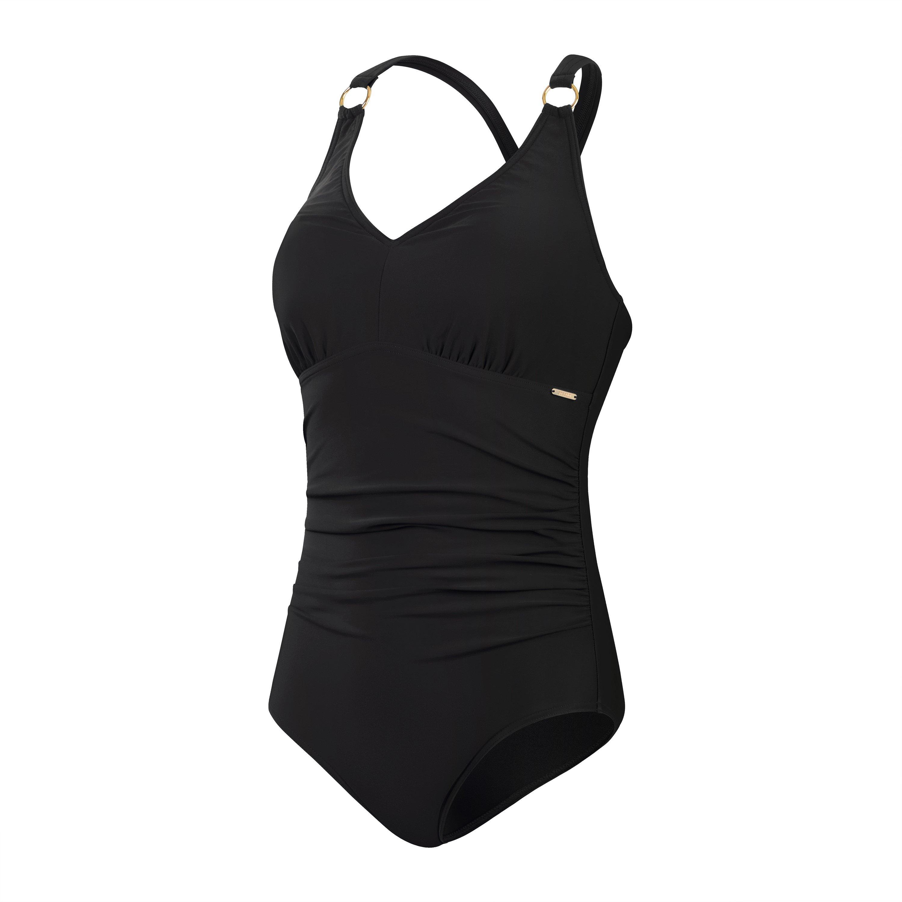 Speedo Women's Shaping V Neck 1 Piece - Black - 34