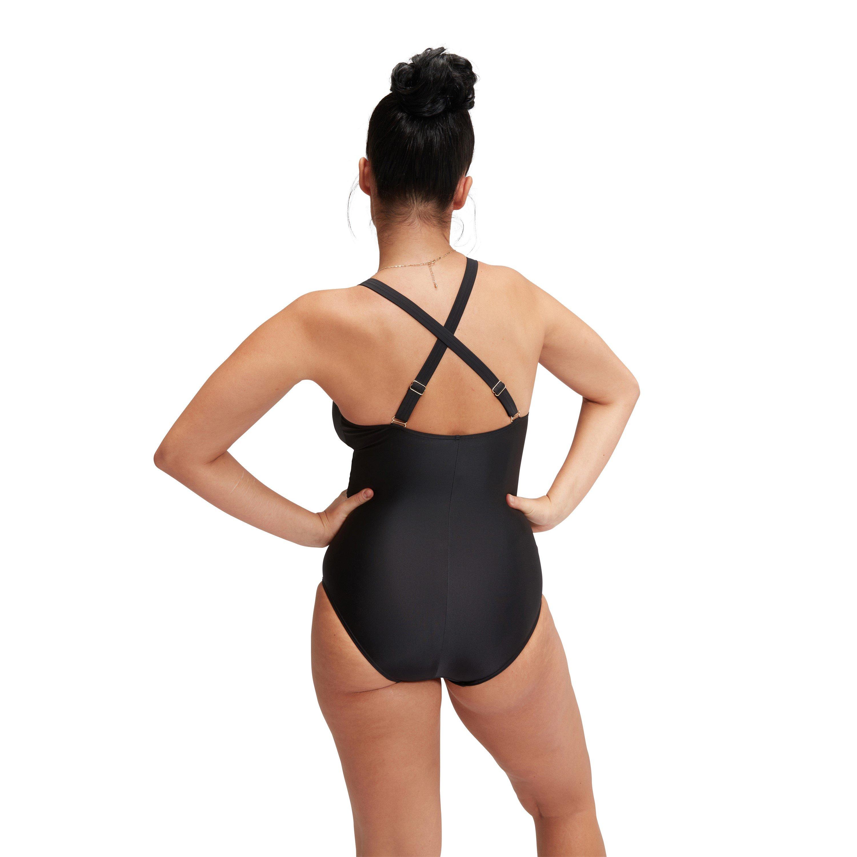 Negro - Speedo - Womens Shaping V Neck 1 Piece - 4