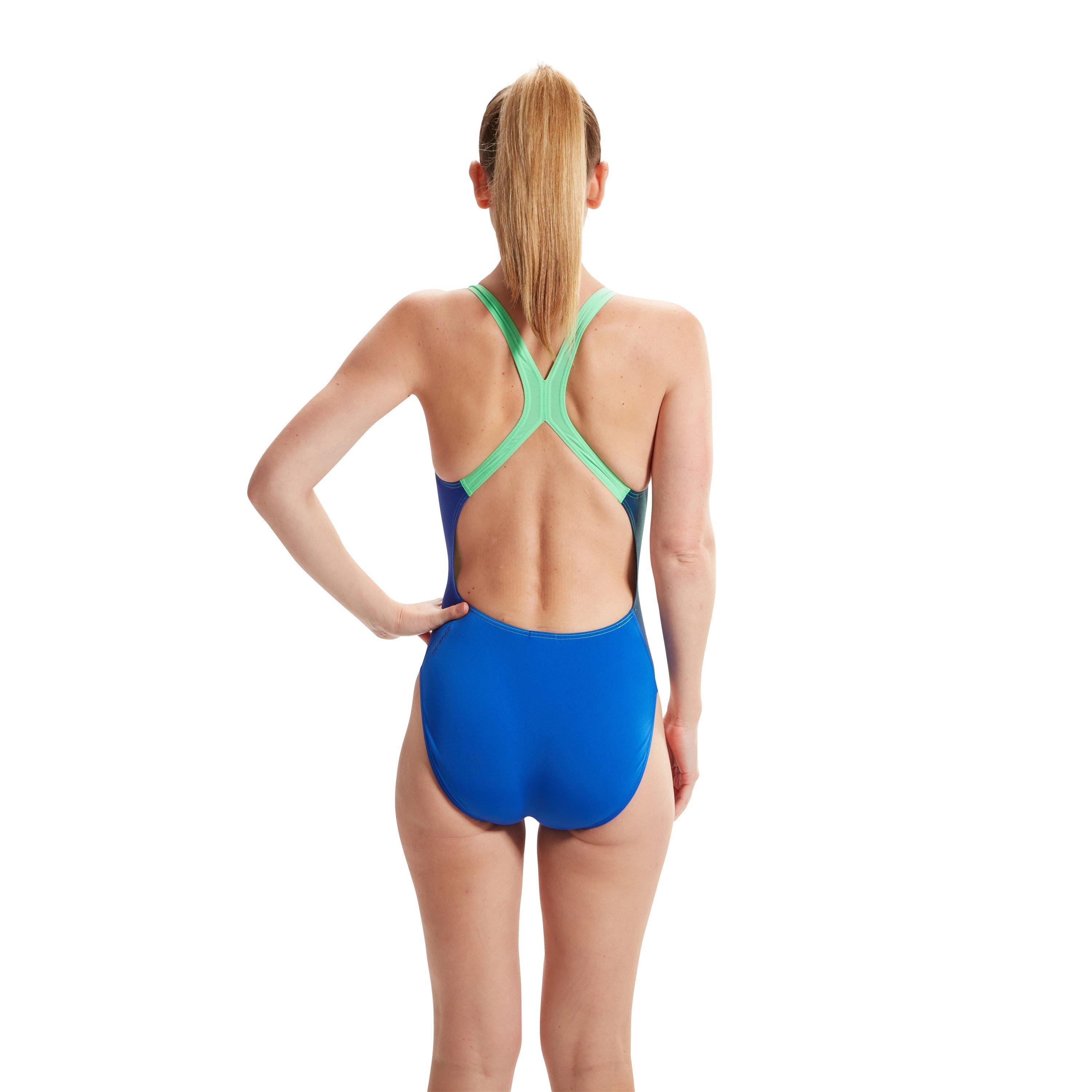 Cobalt/H Green - Speedo - Womens Placement Digital Powerback - 2