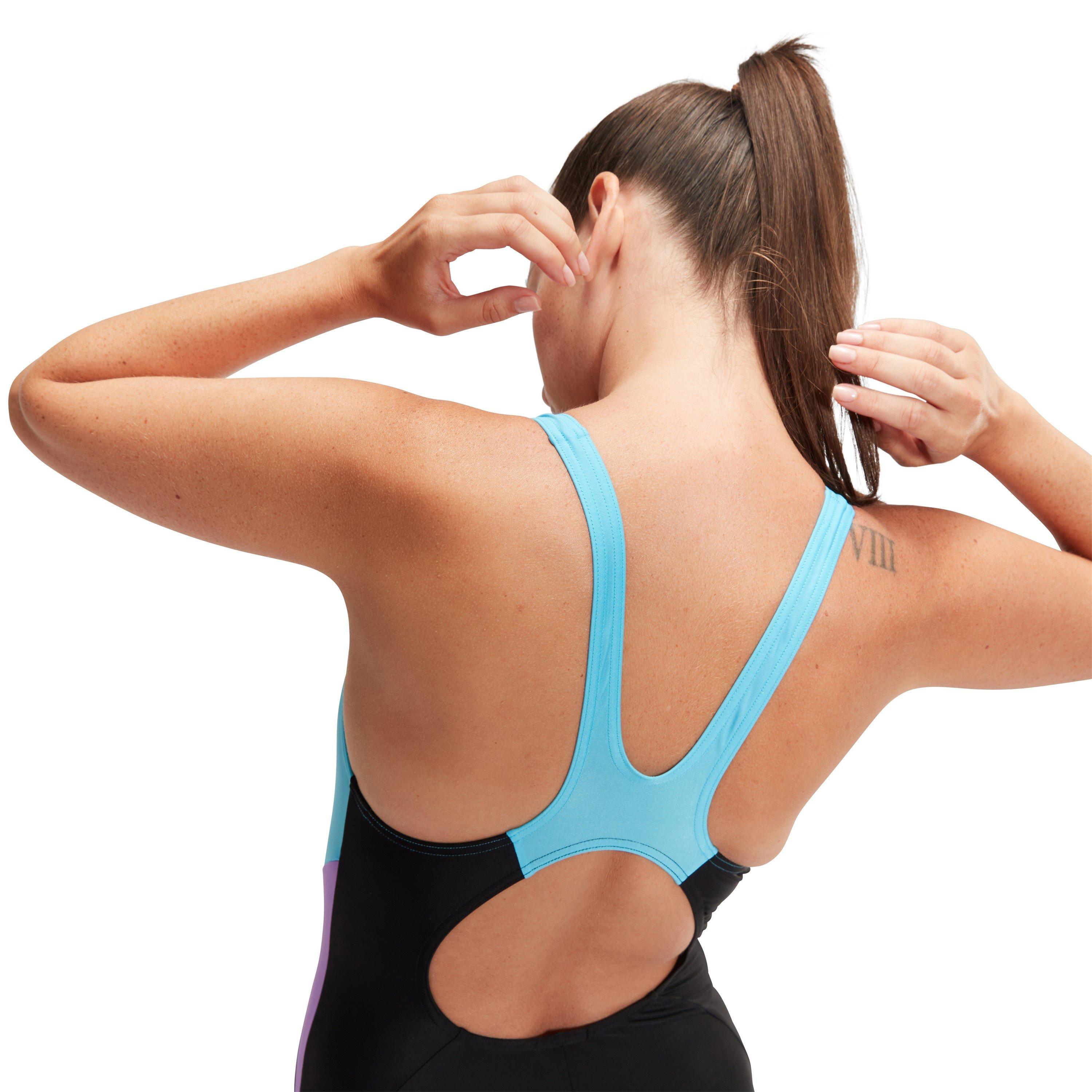 Blck/Prpl/Blue - Speedo - Colourblock Splice Muscleback Womens - 7